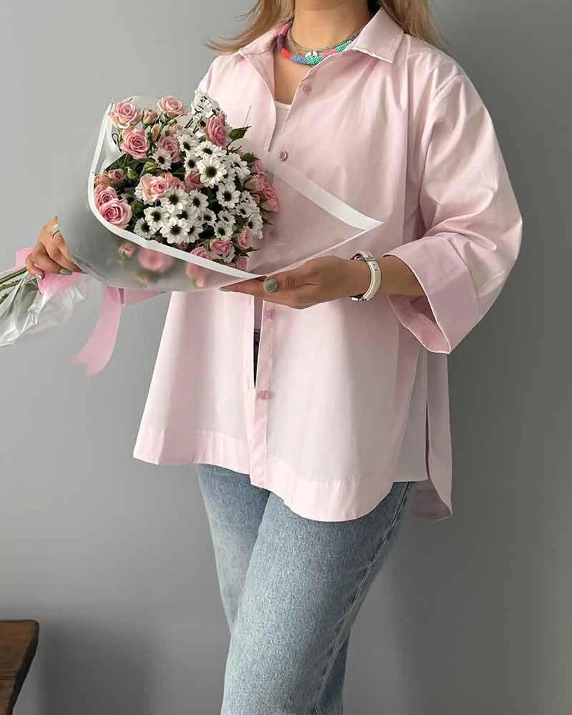 شومیز زنانه صورتی نگار ندایی Negar Nedaei مدل Niloo