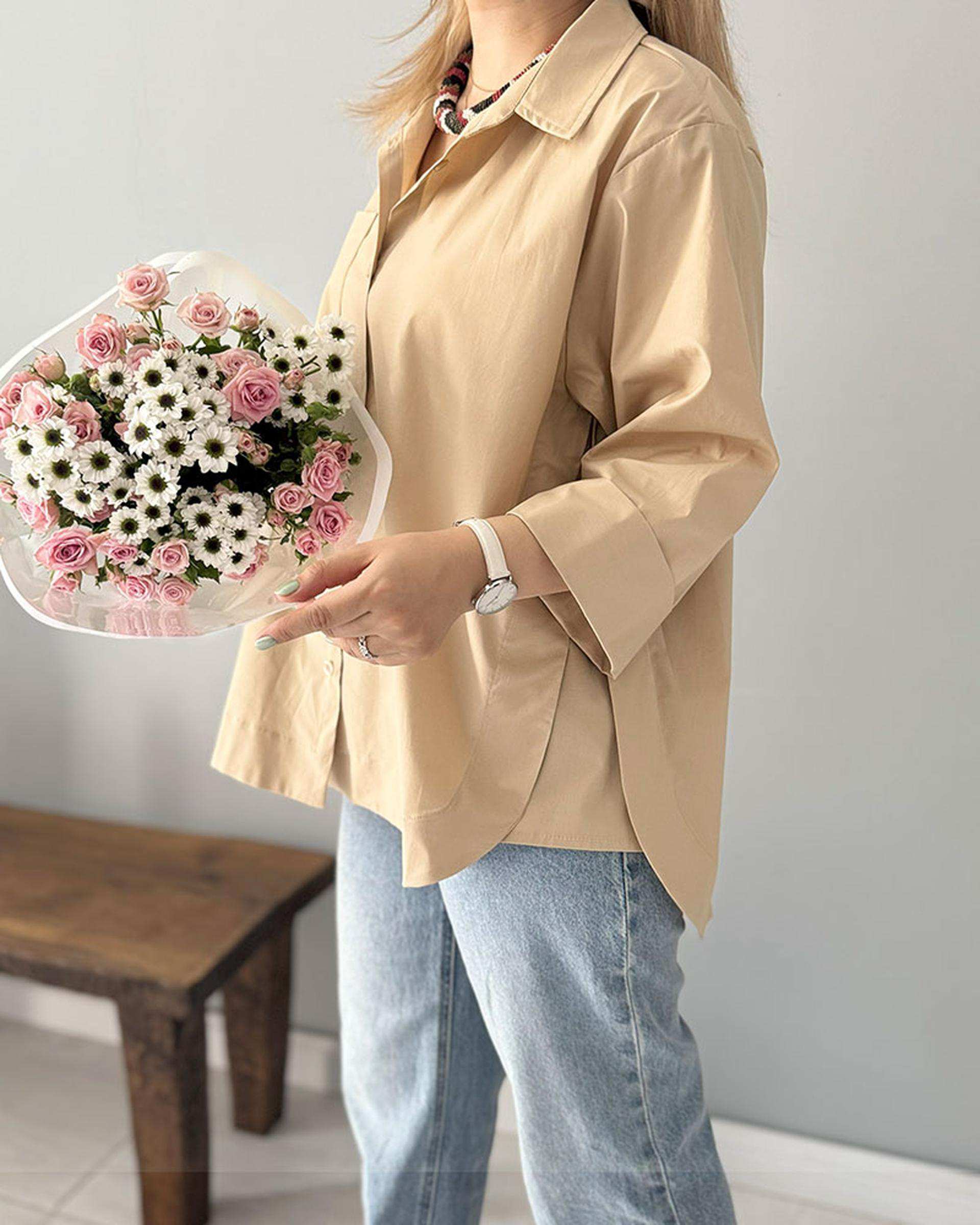 شومیز زنانه کرم نگار ندایی Negar Nedaei مدل Niloo
