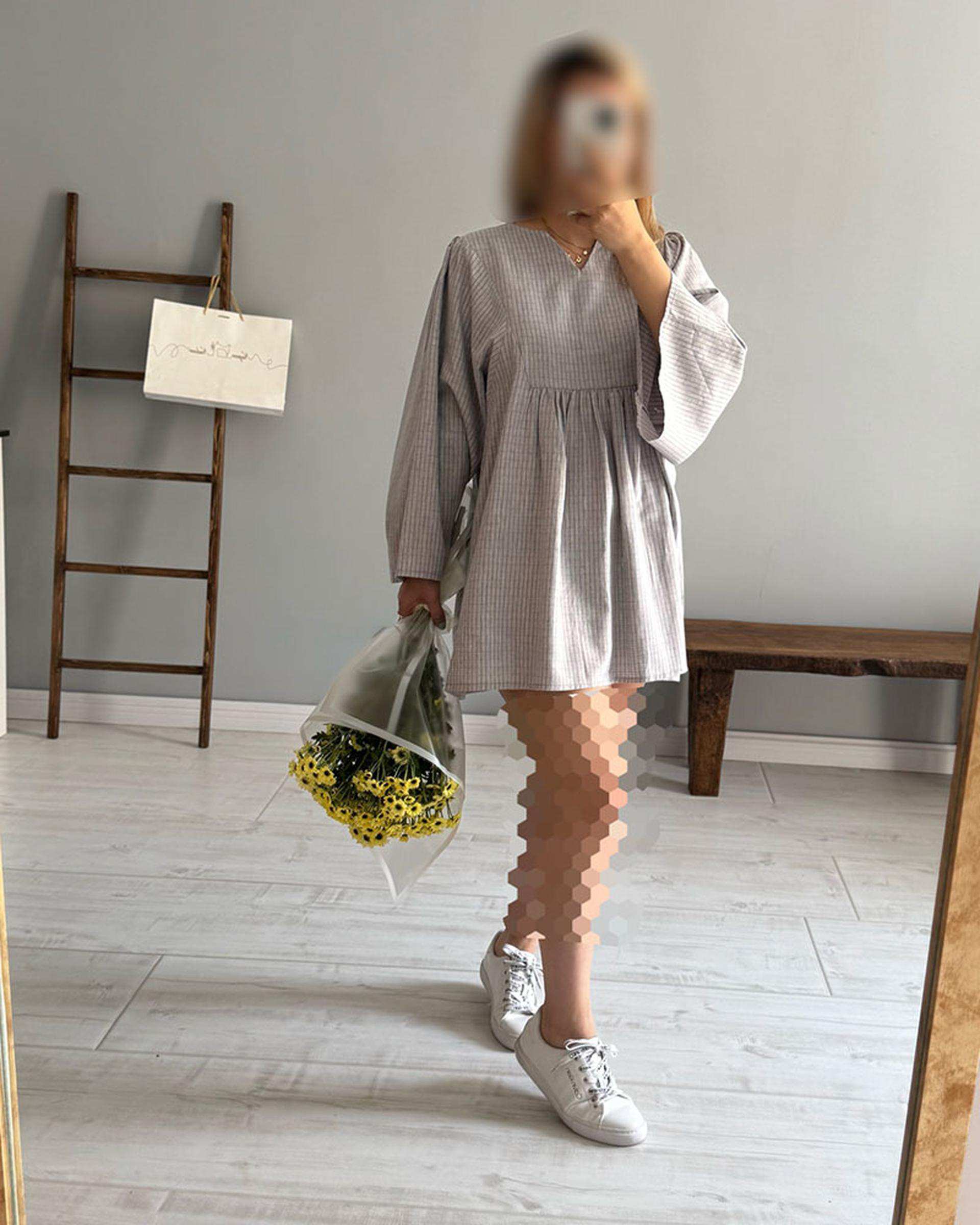 تونیک زنانه طوسی نگار ندایی Negar Nedaei مدل Raha