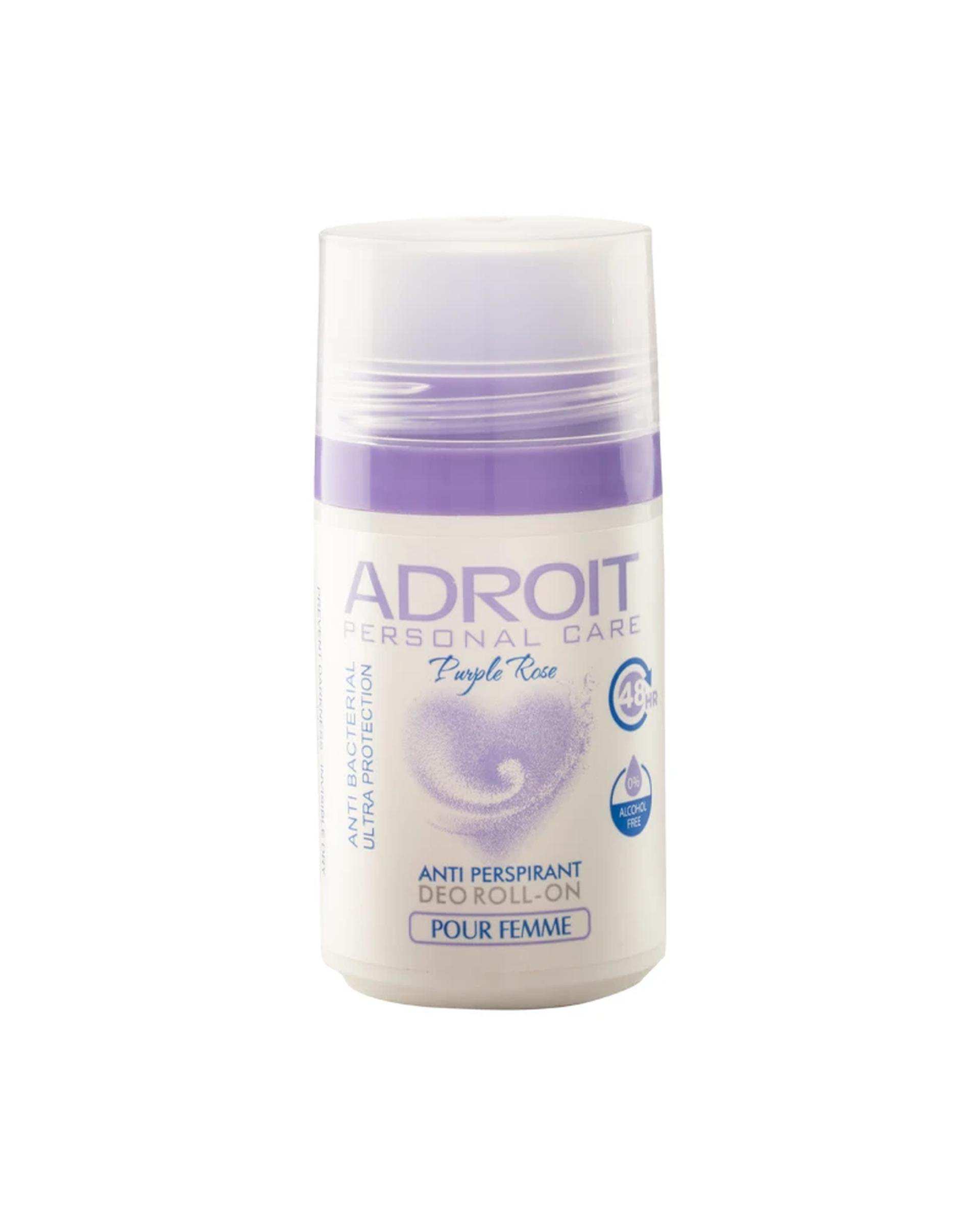 مام رول ضد تعریق زنانه آدرویت Adroit مدل Purple Rose حجم 50ml