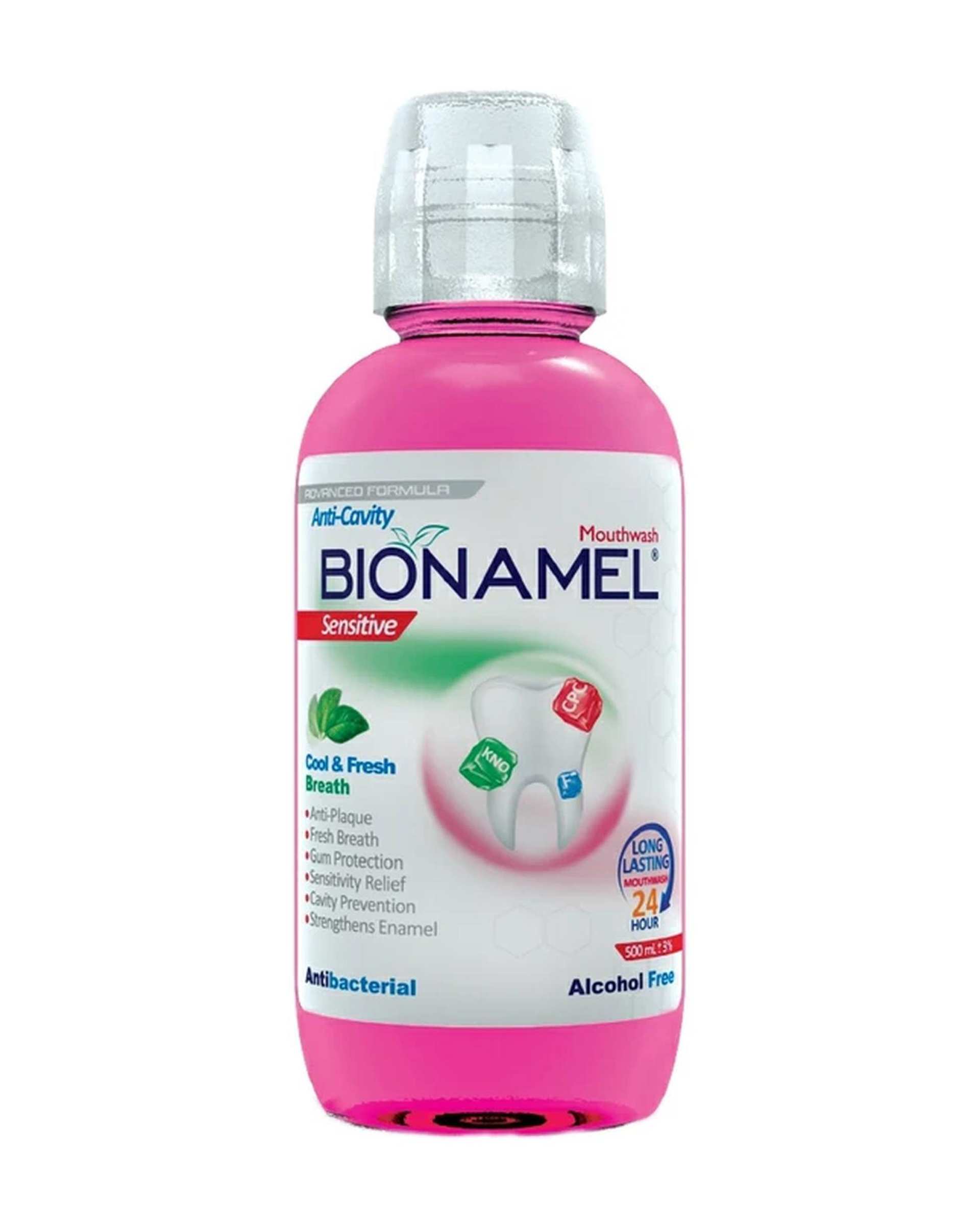 دهانشویه لثه و دندان بایونمل Bionamel مدل Sensitive مناسب لثه و دندان حساس حجم 500ml