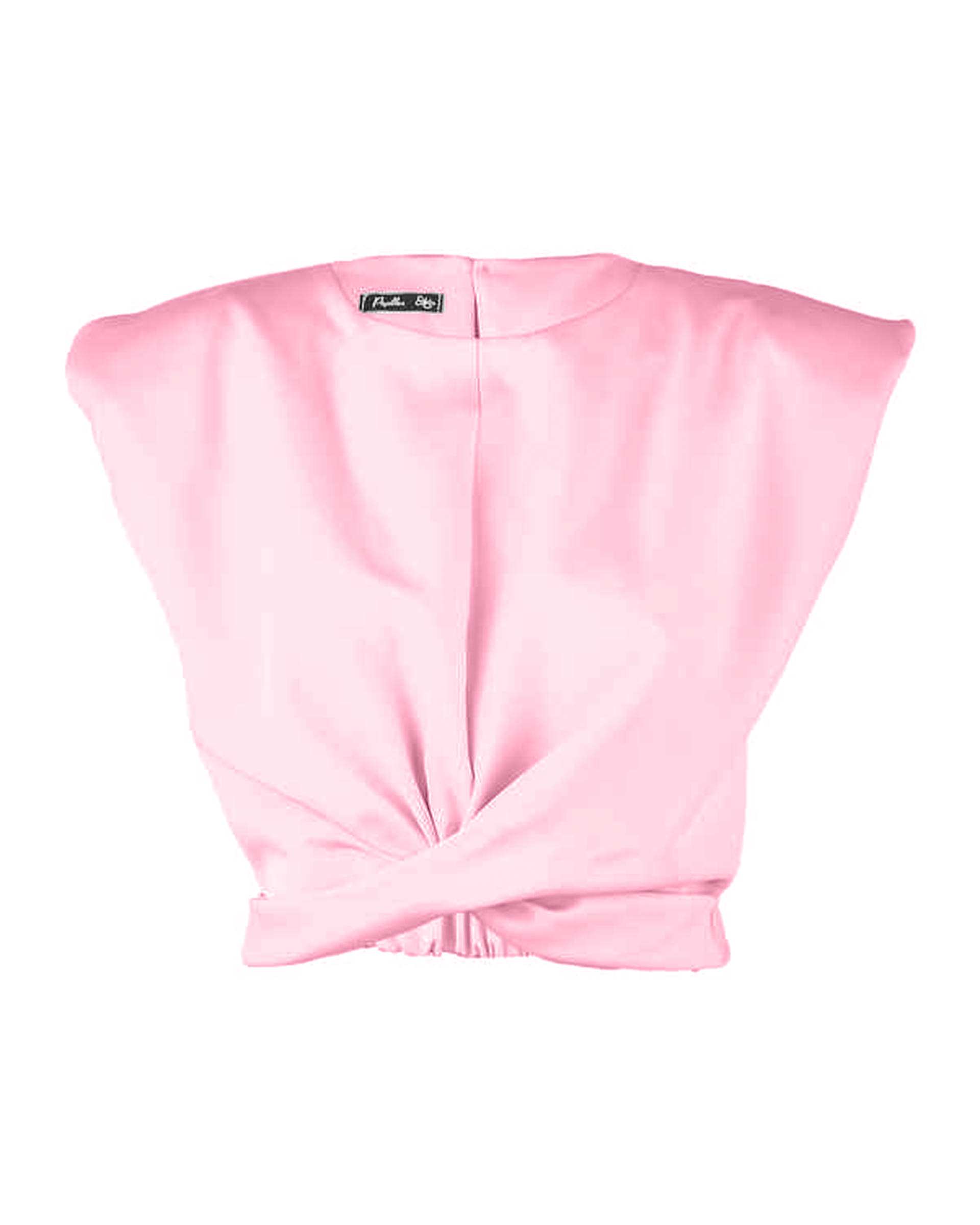 تاپ زنانه کراپ پایین گره صورتی پاپیلون Papillon