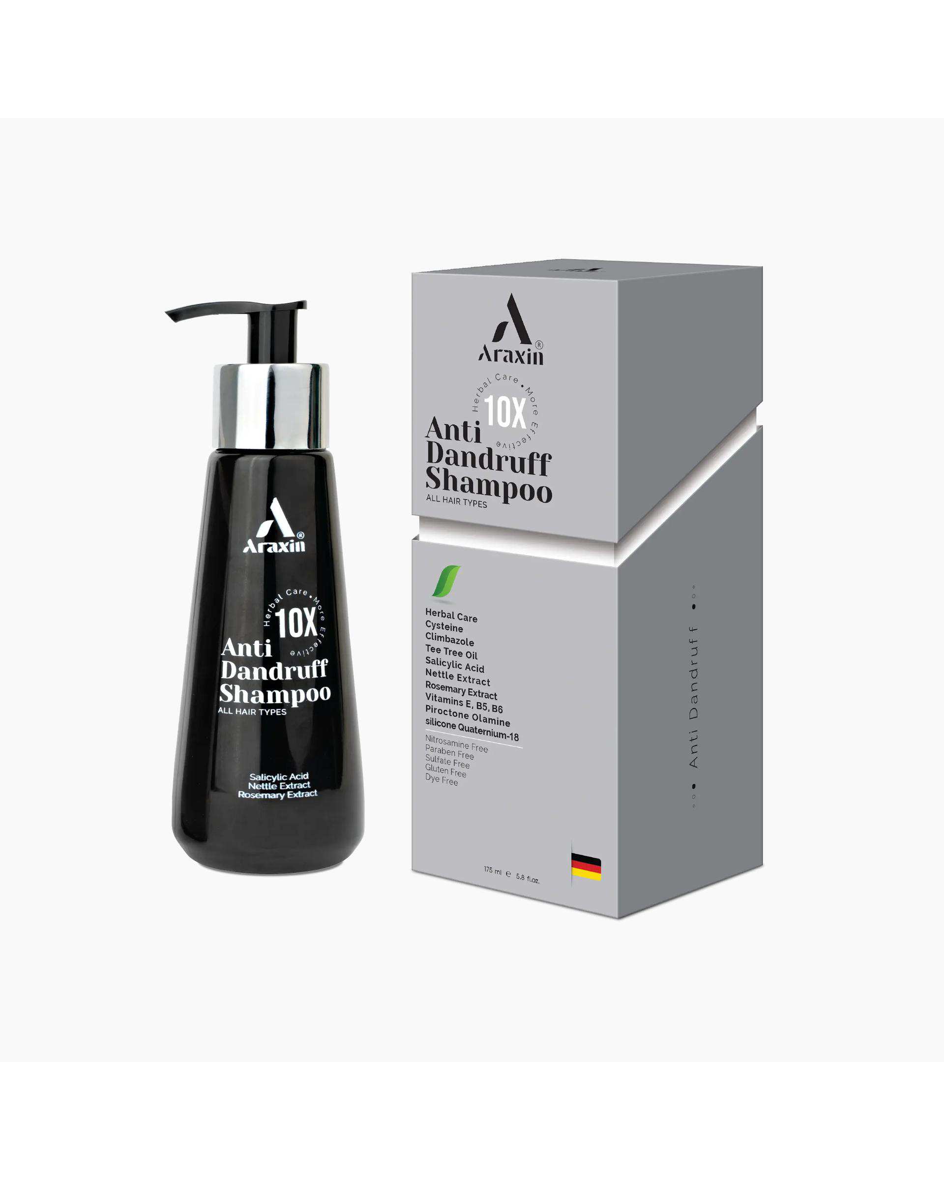 شامپو تخصصی ضد شوره مو آراکسین Araxin مناسب انواع مو حجم 175ml