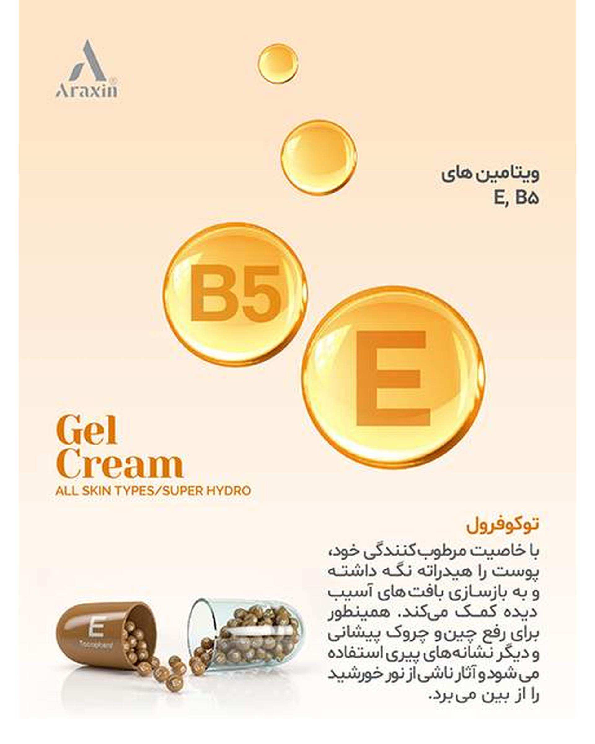 ژل کرم سوپر آبرسان پوست آراکسین Araxin مناسب انواع پوست حجم 50ml