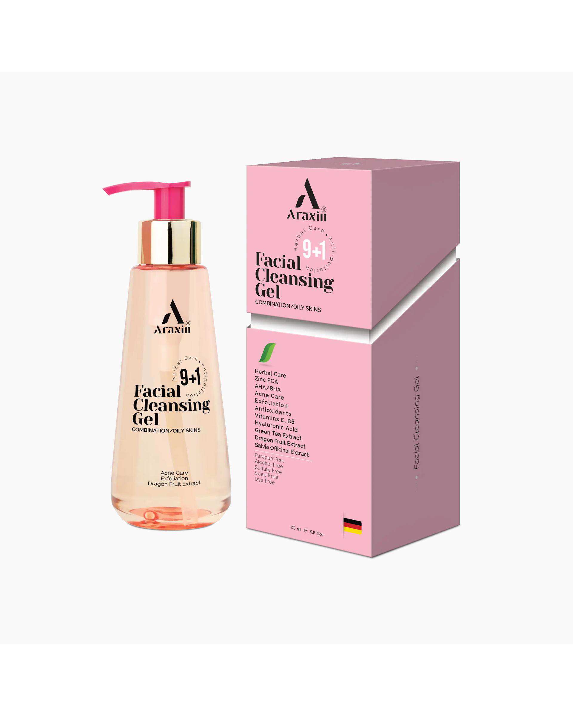 ژل شستشو صورت آراکسین Araxin مناسب پوست مختلط و چرب حجم 175ml
