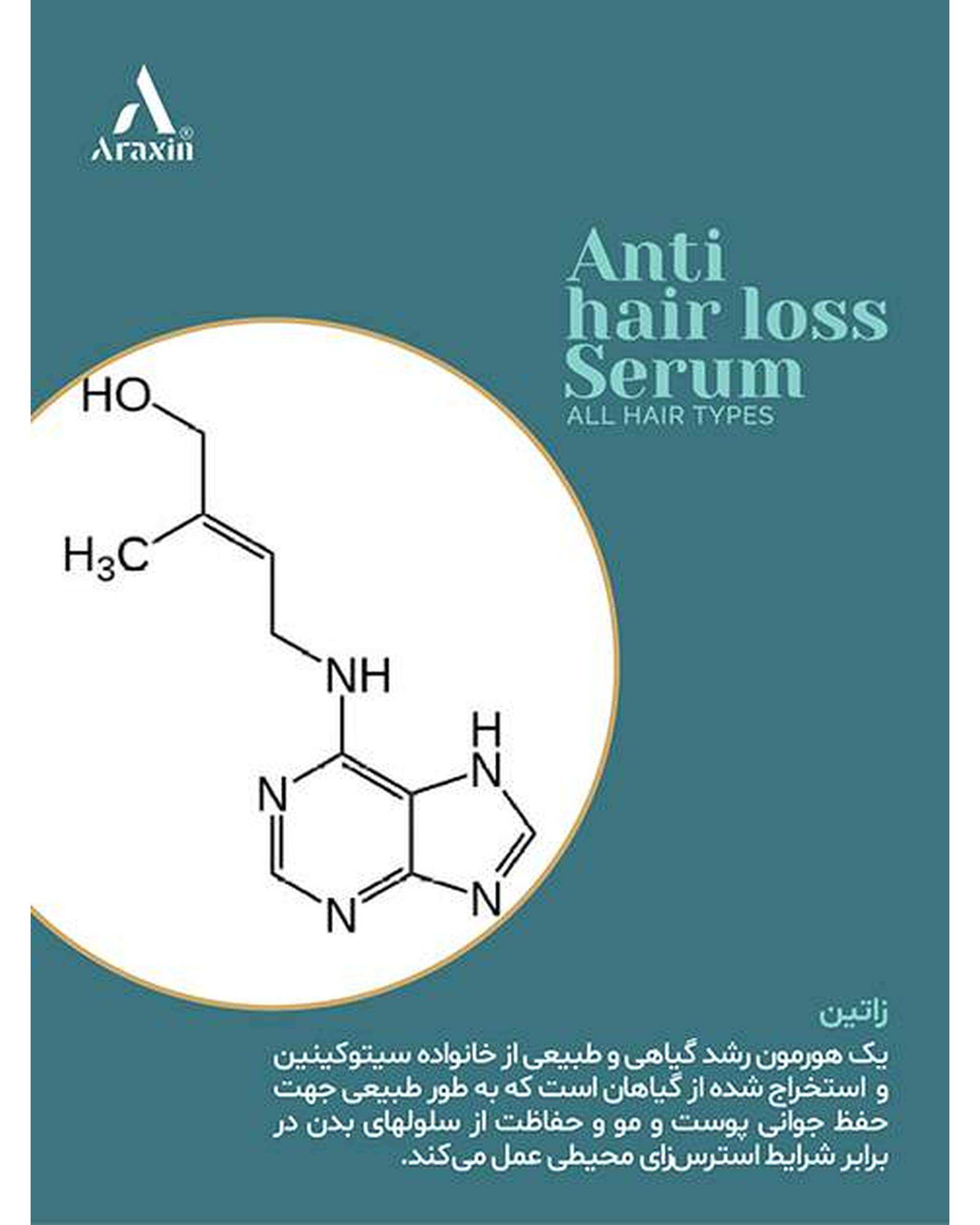 سرم تخصصی ضد ریزش و تقویت کننده مو آراکسین Araxin مناسب انواع مو حجم 40ml