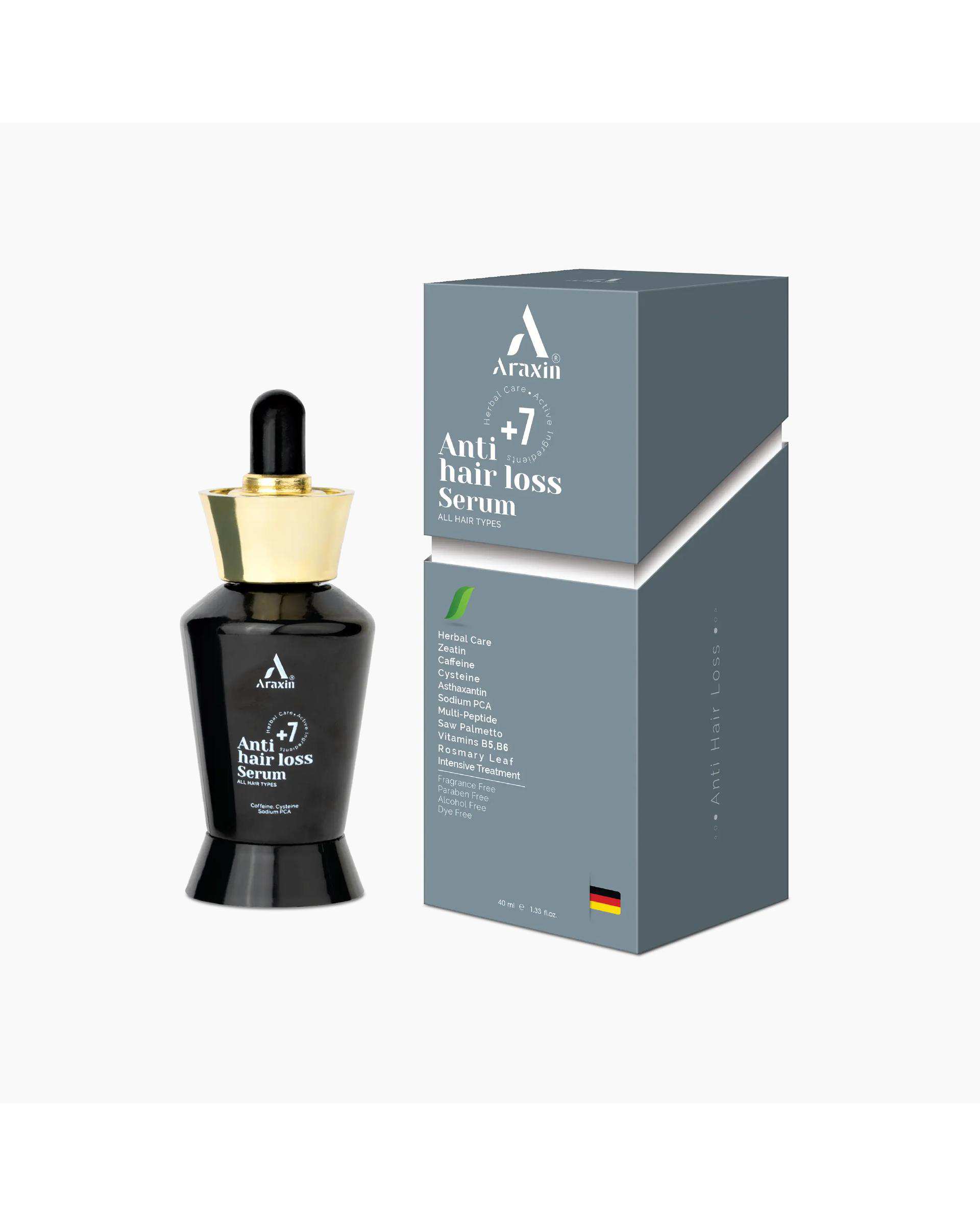 سرم تخصصی ضد ریزش و تقویت کننده مو آراکسین Araxin مناسب انواع مو حجم 40ml