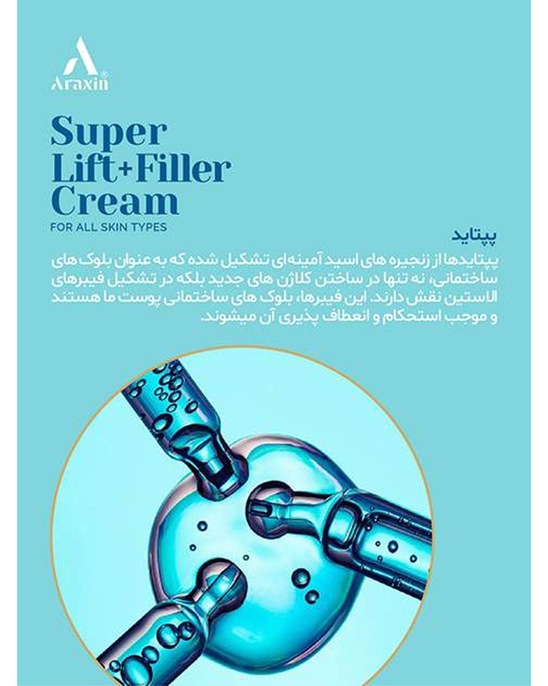 کرم سوپر لیفت حاوی فیلر گیاهی با SPF 30 آراکسین Araxin مناسب انواع پوست حجم 50ml