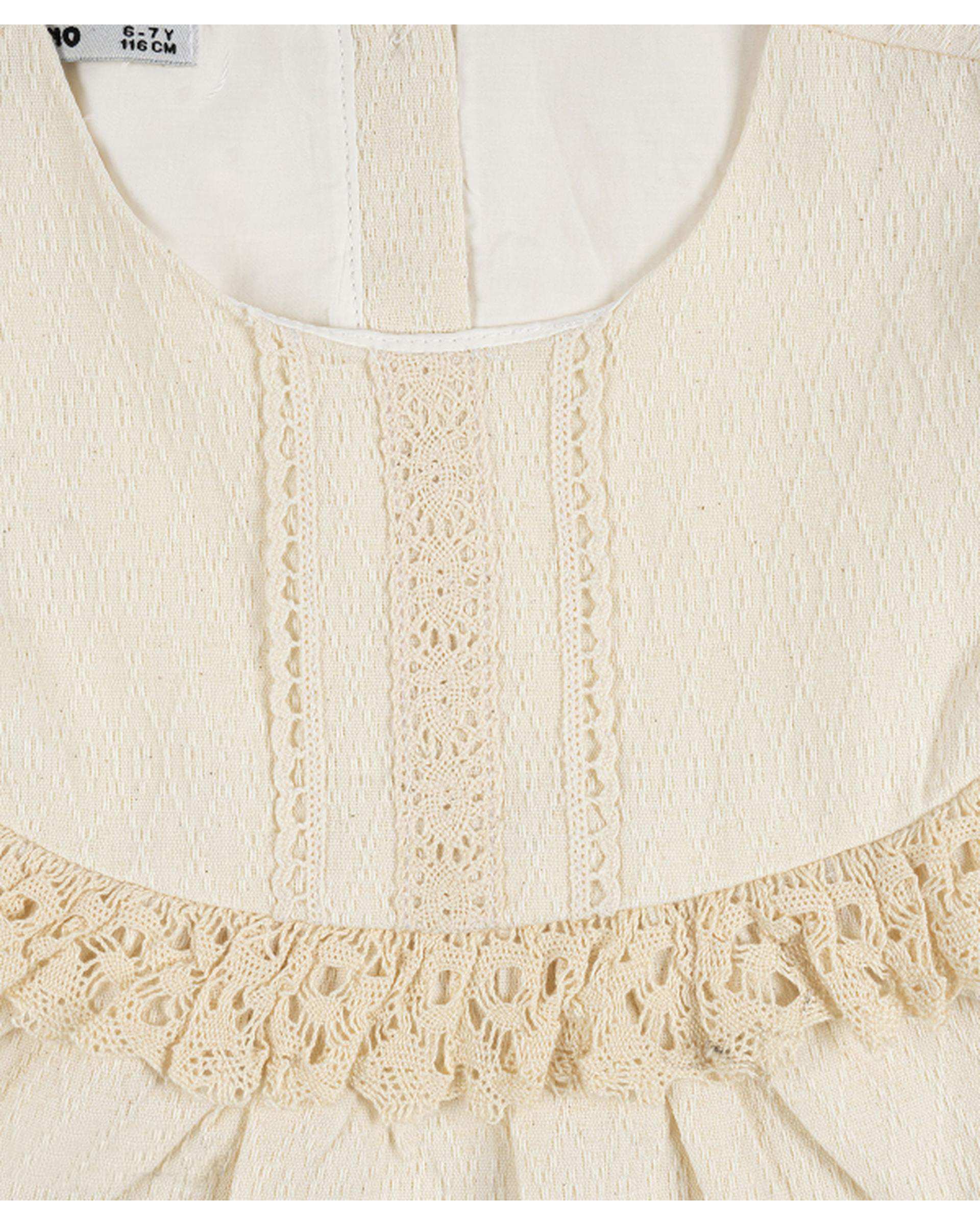 پیراهن دخترانه کرم مرینو Merino کد 1727