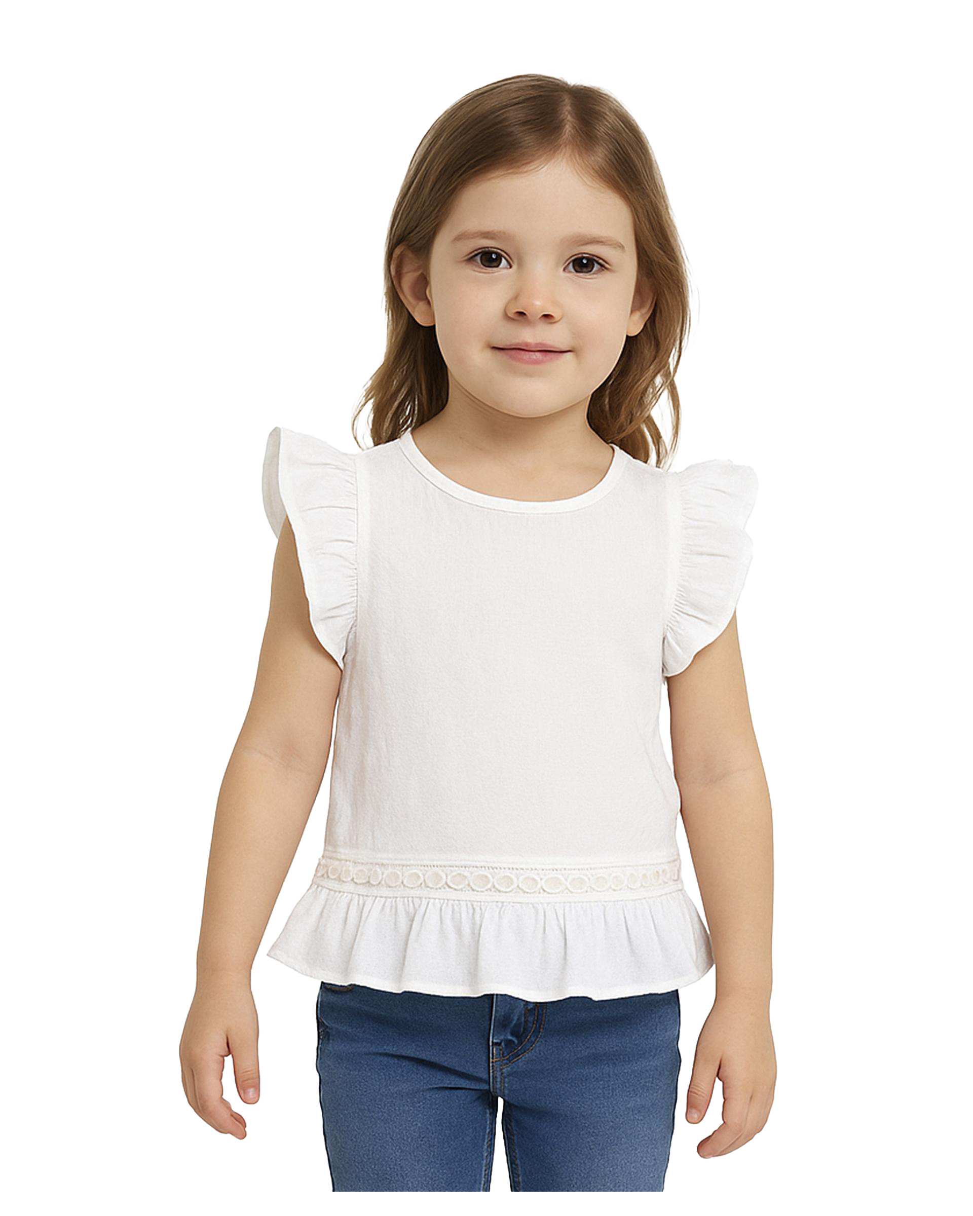 تاپ دخترانه سفید مرینو Merino کد 1742