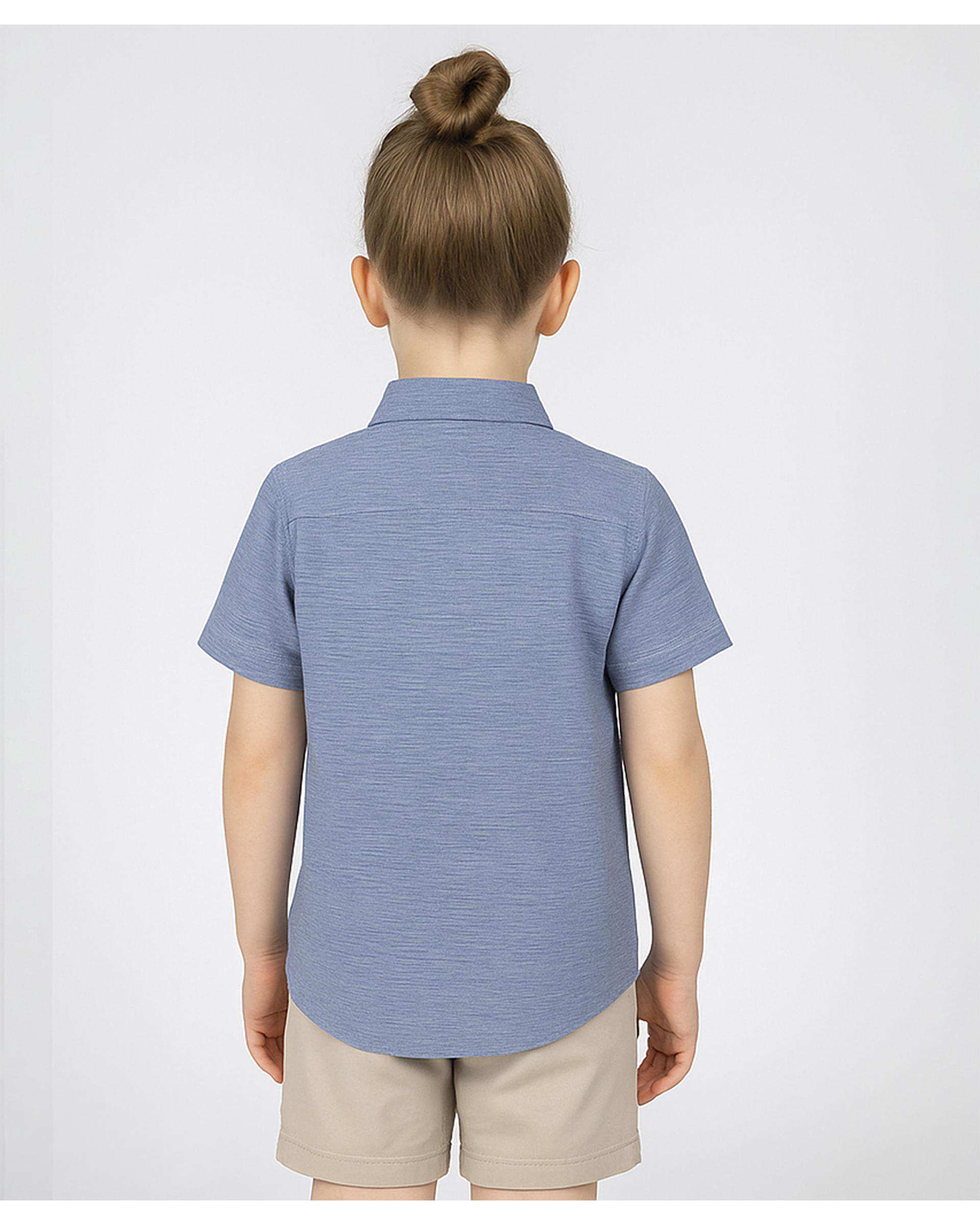 پیراهن پسرانه آستین کوتاه آبی روشن مرینو Merino کد 1748