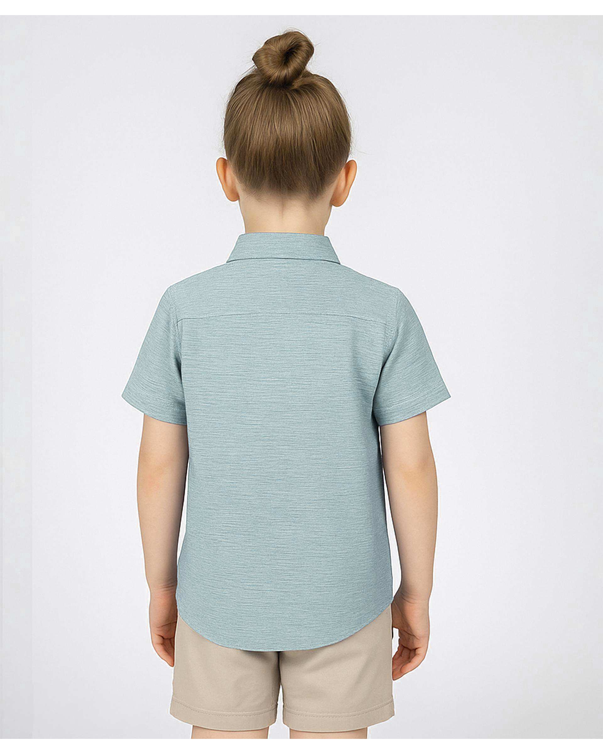 پیراهن پسرانه آستین کوتاه سبز مرینو Merino کد 1748