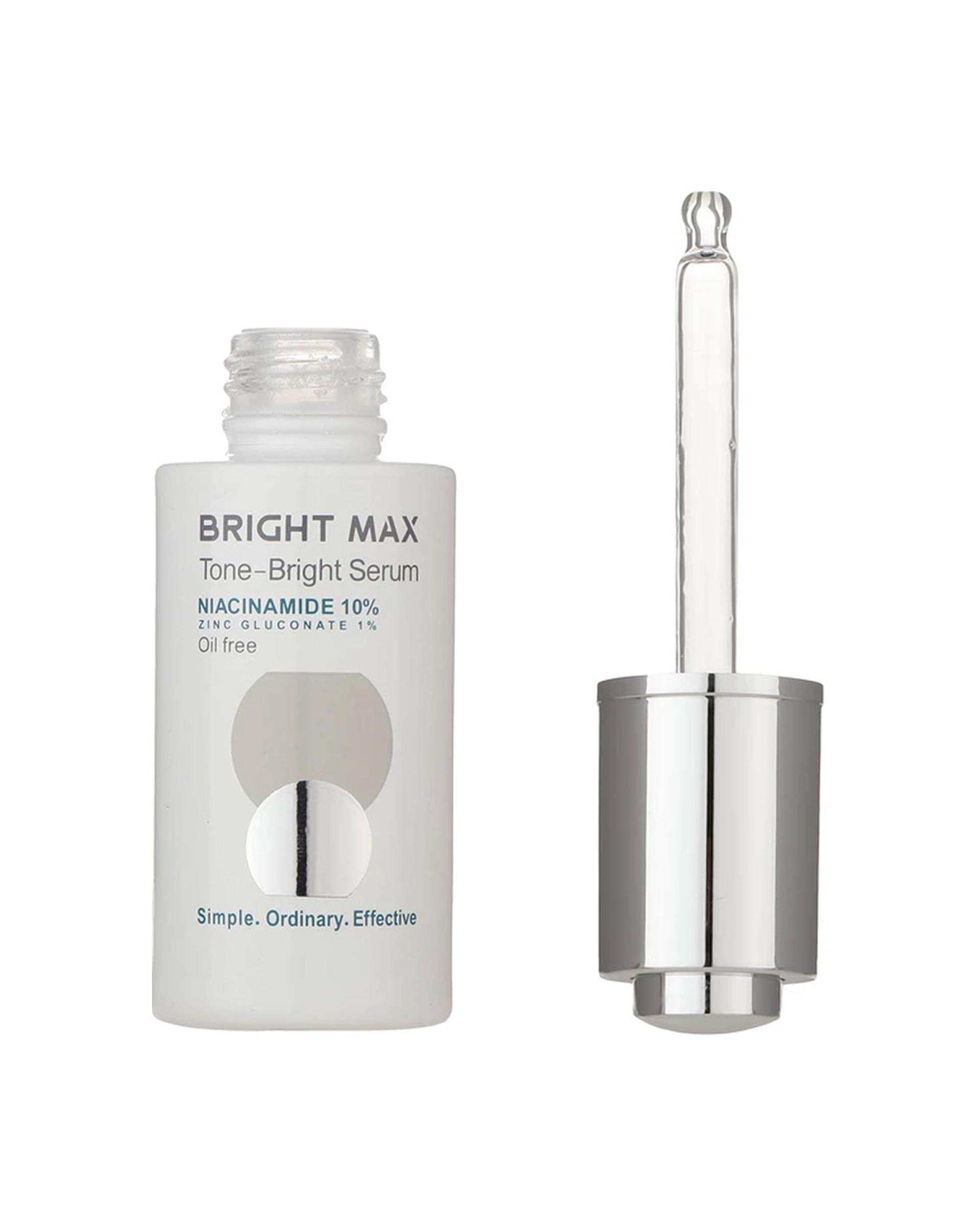 سرم نیاسینامید برایت مکس Bright Max مدل Tone Bright حاوی 10% نیاسینامید و و 1% زینک گلوکونات حجم 30ml