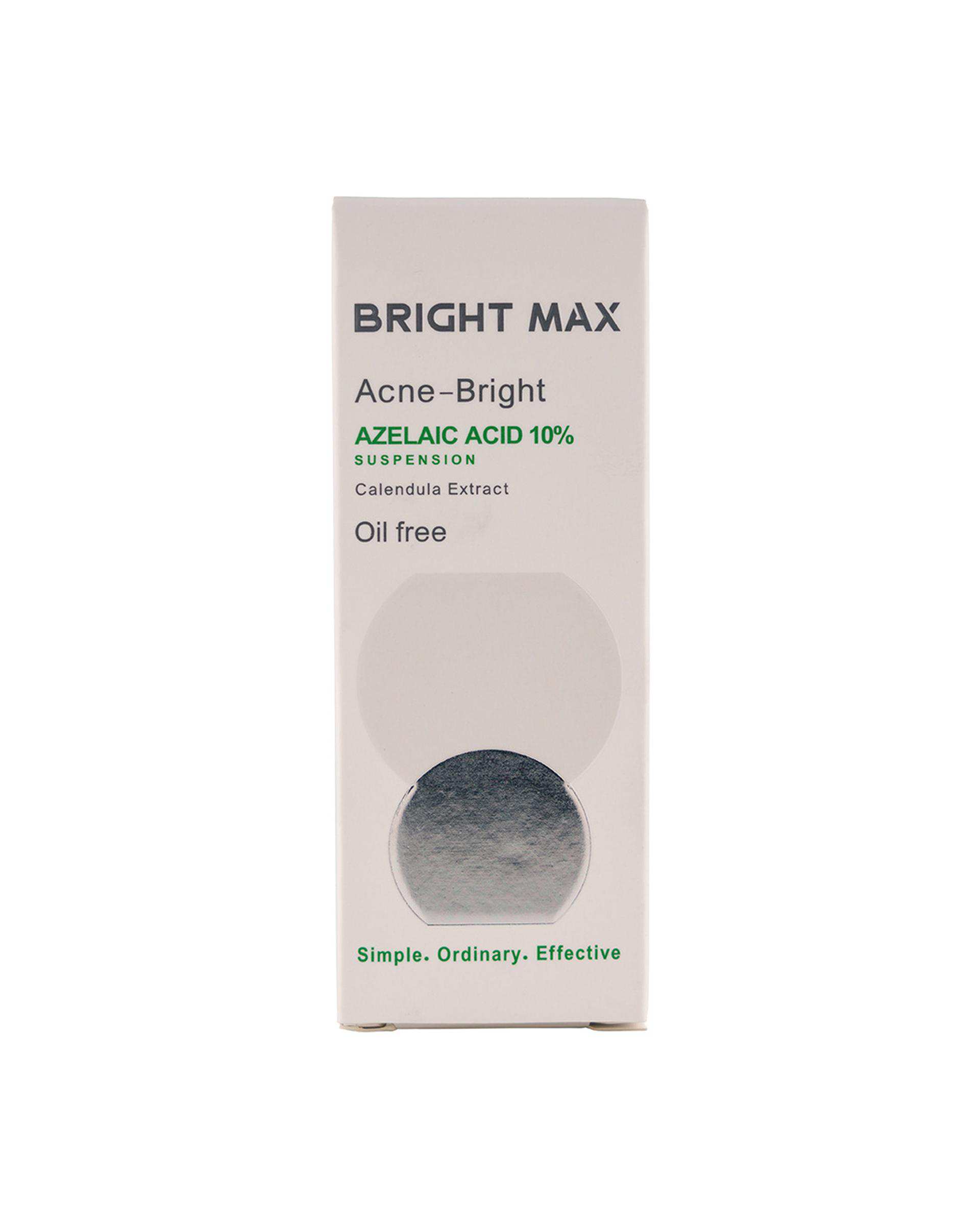 سوسپانسیون ضد آکنه و لک برایت مکس حاوی آزلائیک اسید 10% حجم 30ml