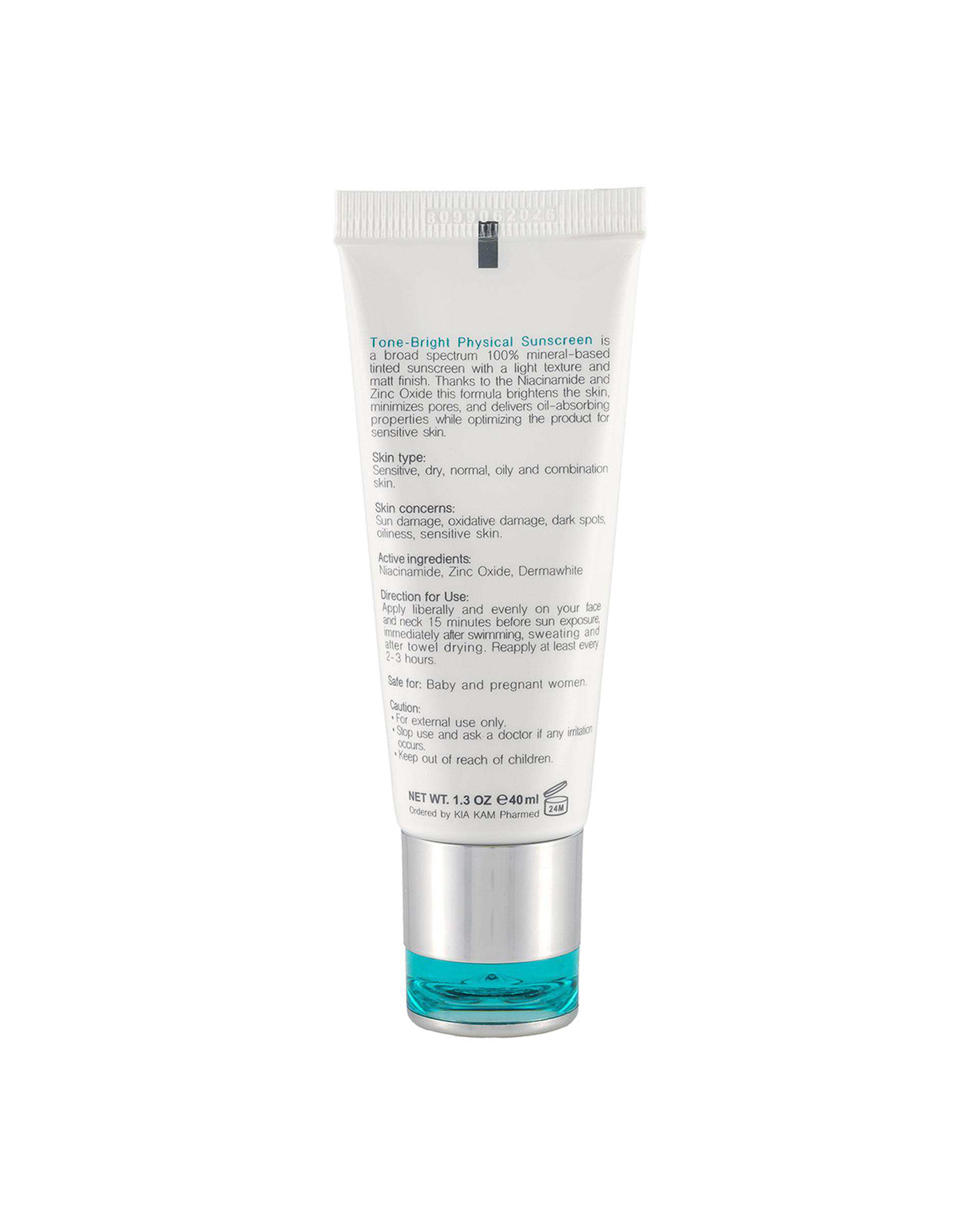 ضد آفتاب رنگی SPF50 فیزیکال برایت مکس Bright Max مدل Tone Bright حجم 40ml