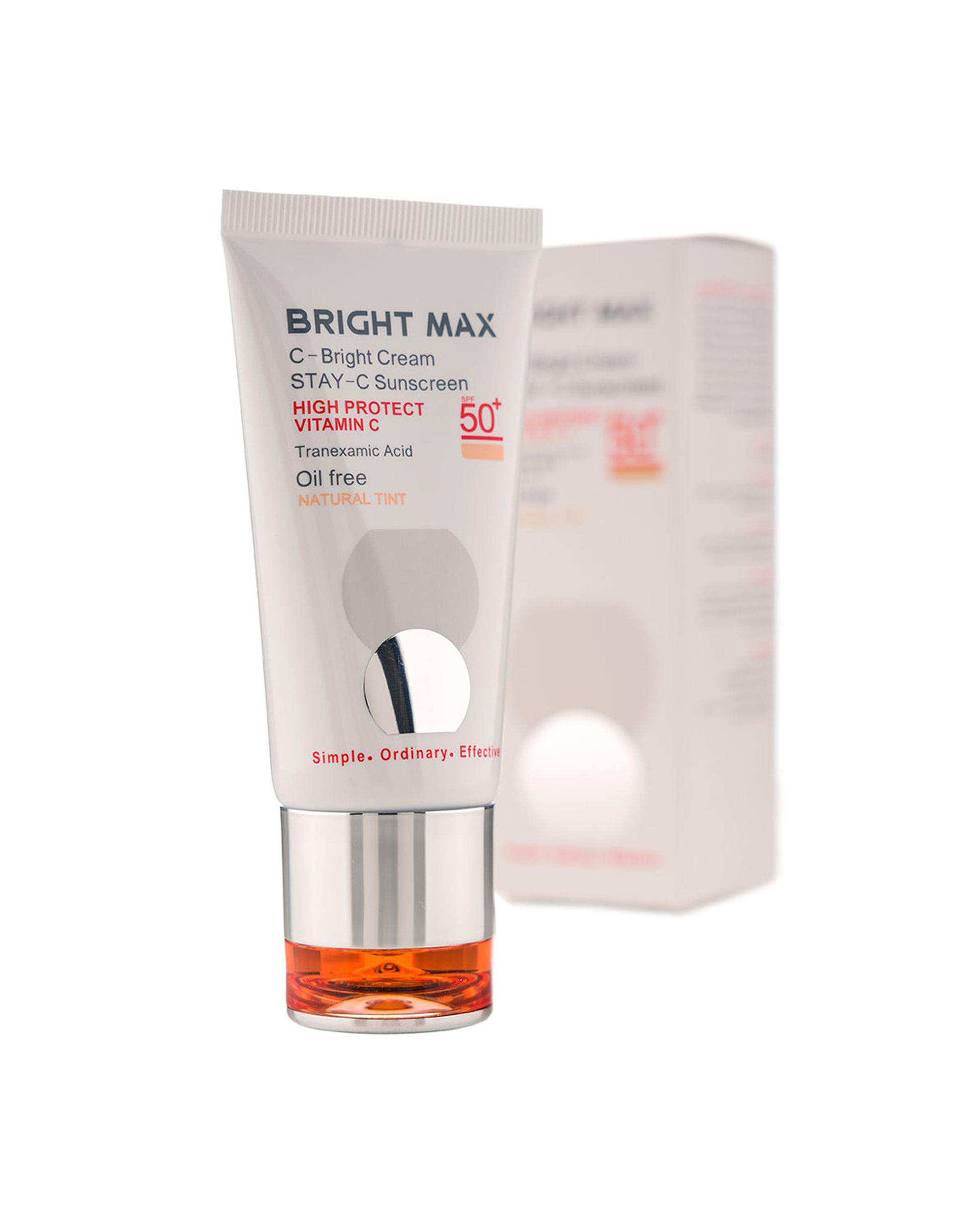 کرم ضد آفتاب رنگی SPF50 برایت مکس Bright Max حاوی ویتامین سی با رنگ طبیعی 50ml
