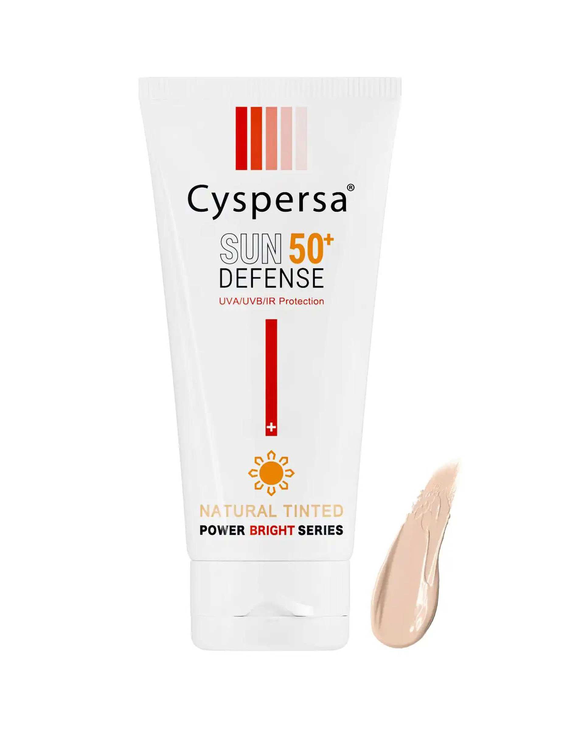 کرم ضد آفتاب رنگی SPF50 روشن کننده سیسپرسا Cyspersa رنگ طبیعی حجم 50ml