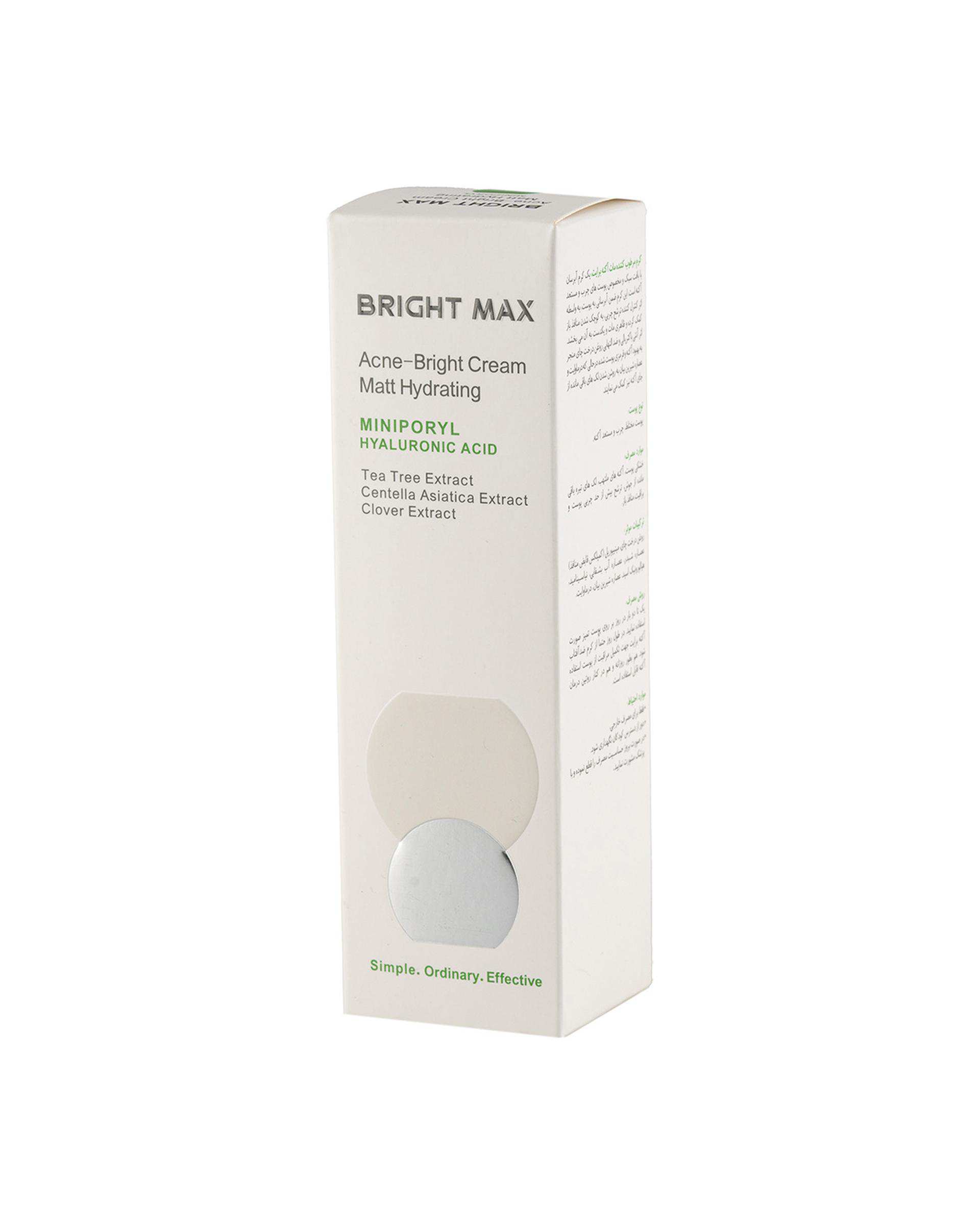 کرم مرطوب کننده مات برایت مکس Bright Max مدل آکنه برایت حجم 50ml