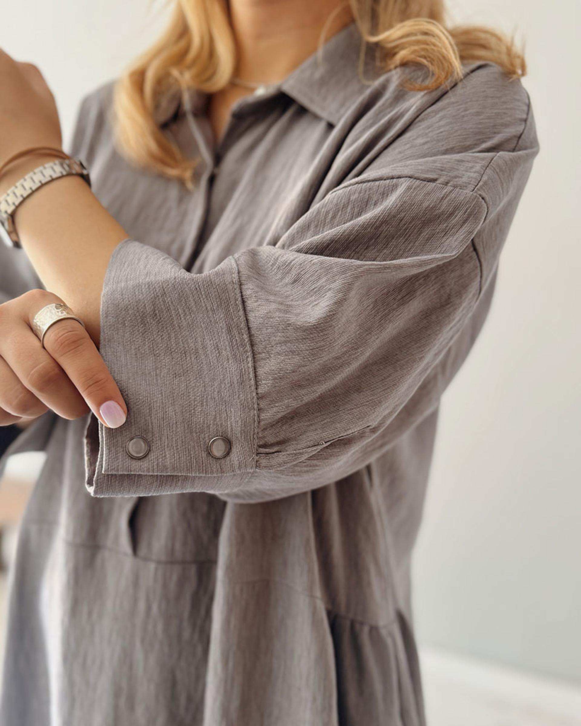 پیراهن زنانه طوسی نگار ندایی Negar Nedaei مدل Cotton