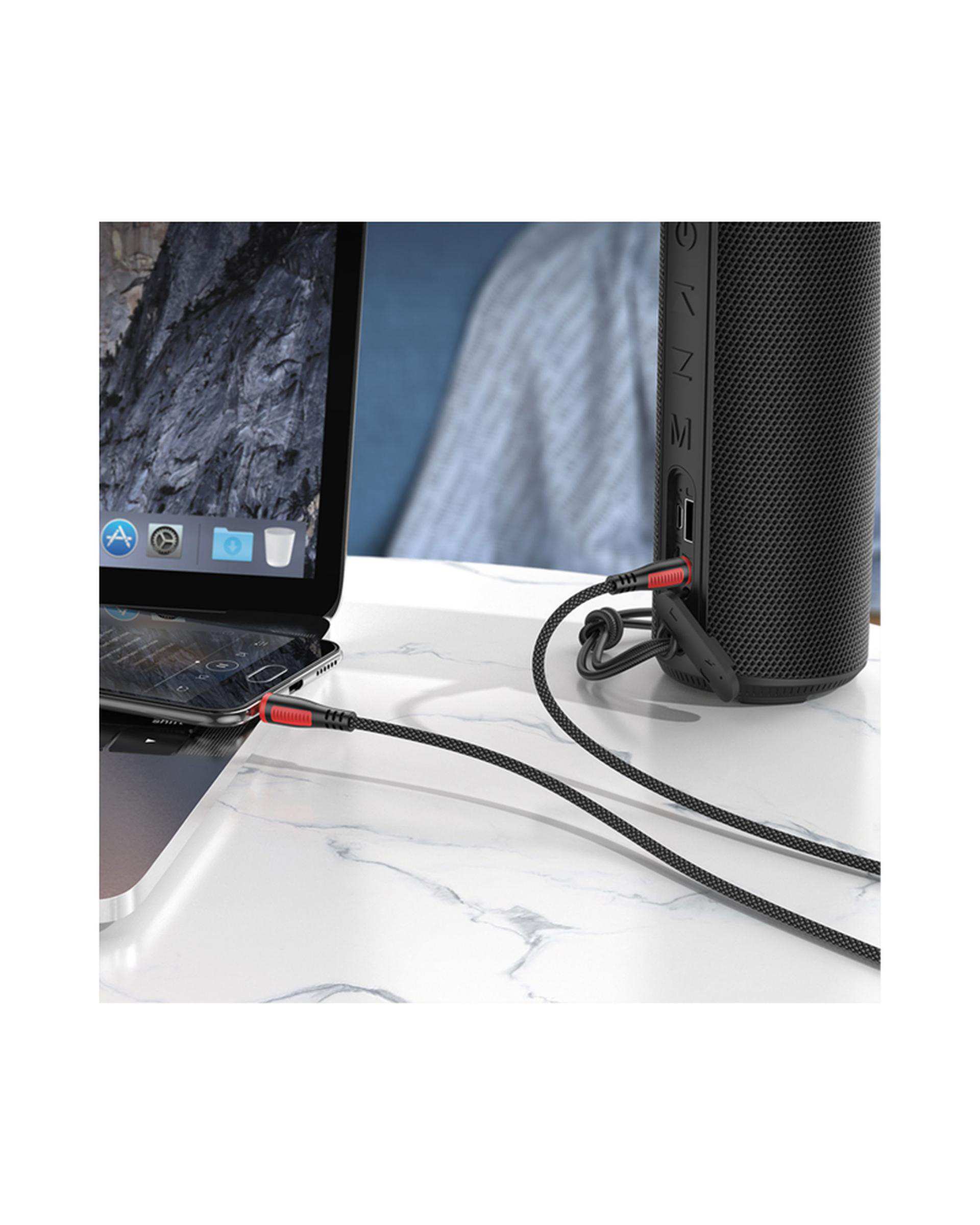کابل AUX مشکی بروفون Borofone مدل BL14 طول 2 متر