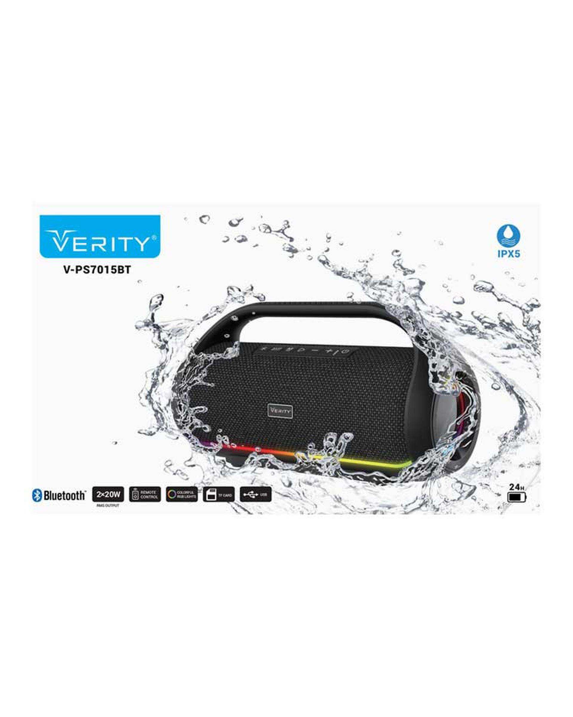 اسپیکر بلوتوثی قابل حمل مشکی وریتی Verity مدل V-SP7015BT