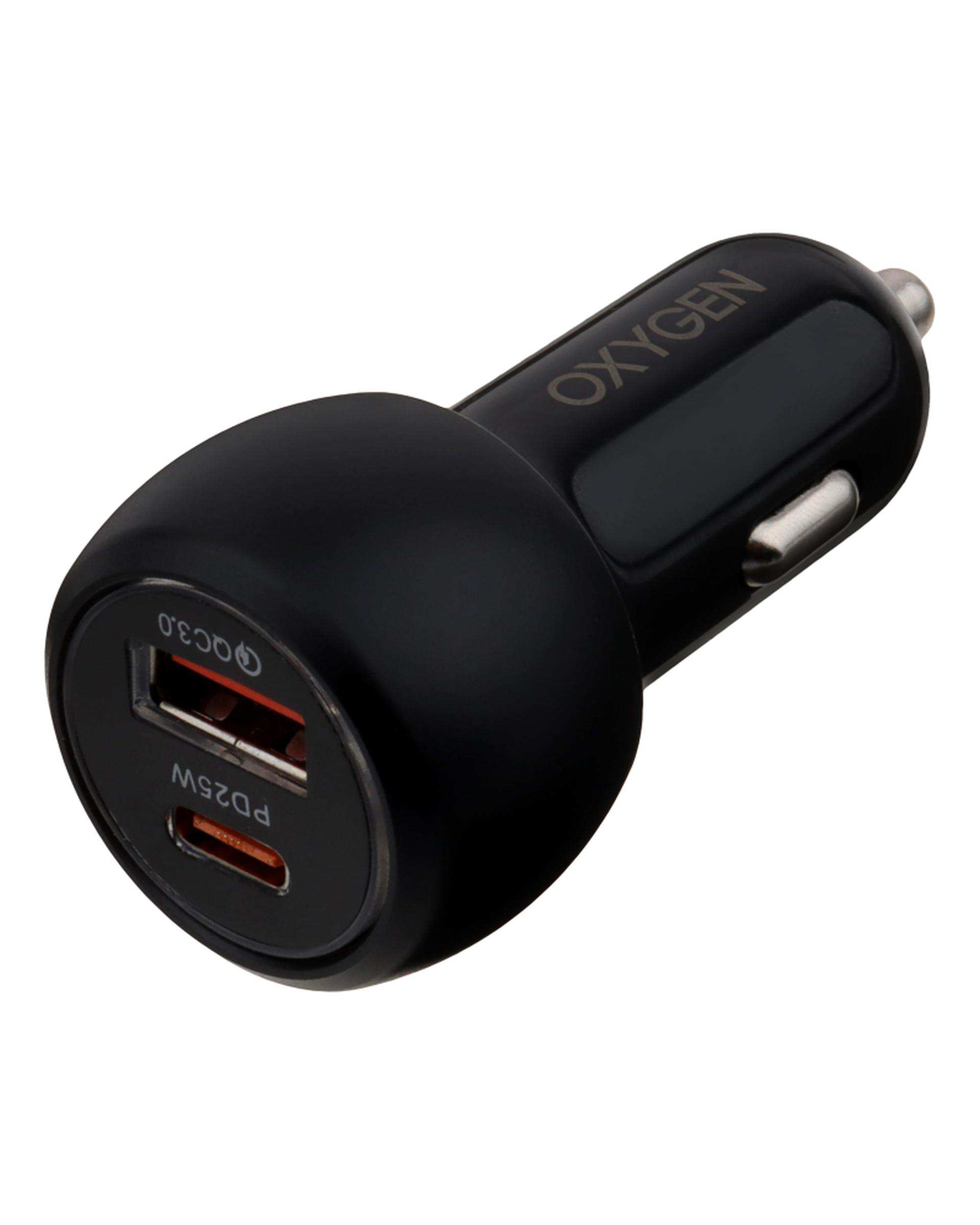شارژر فندکی مشکی اکسیژن مدل AC-15 توان 45 وات