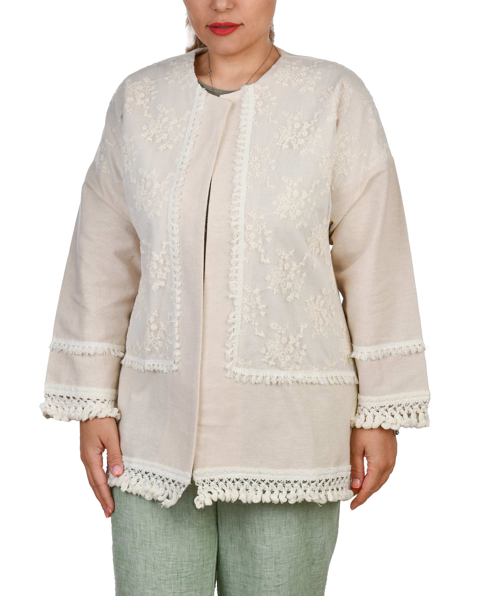 کت زنانه لینن کرم آماهی Amahi کد AA349