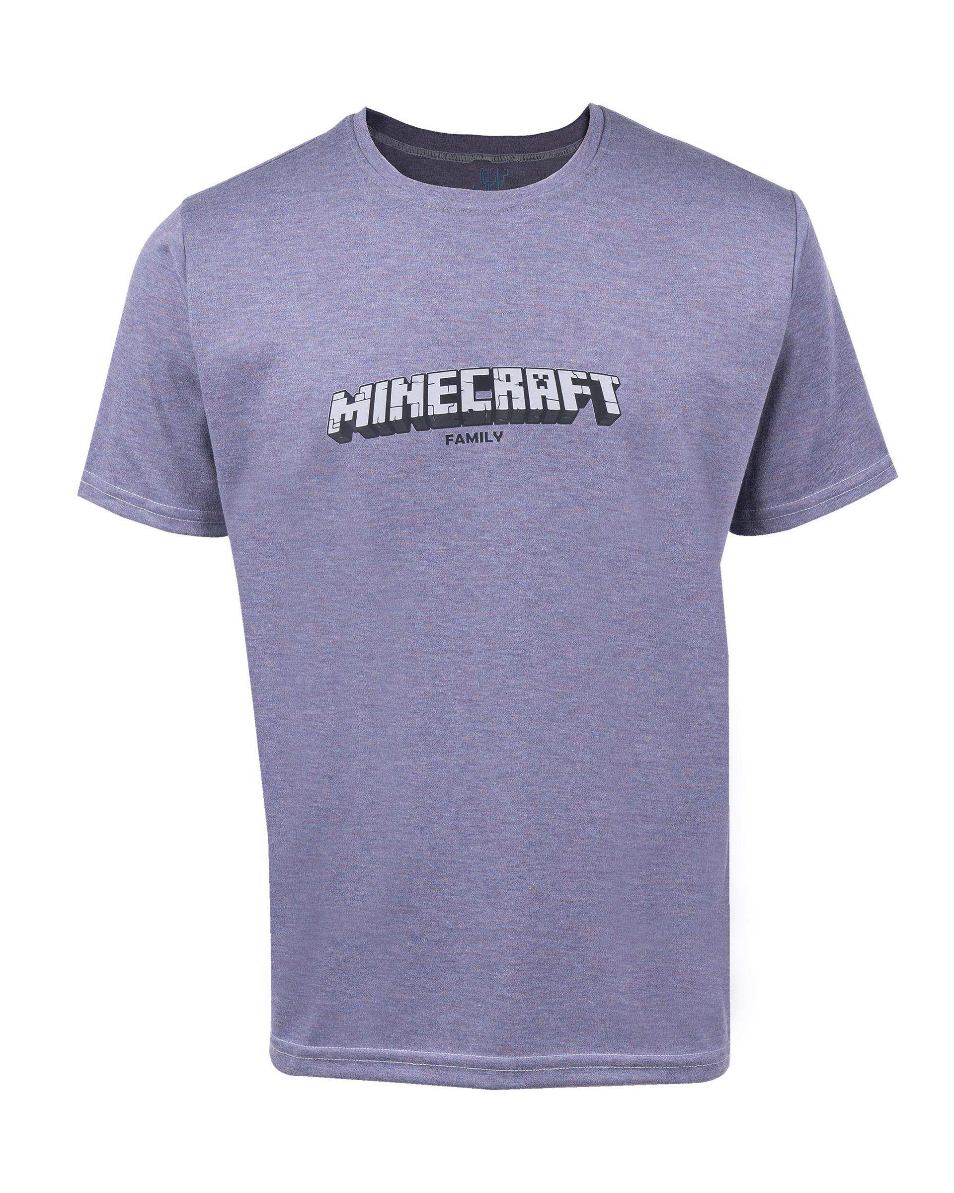 ست تی شرت و شلوارک مردانه بنفش نیل کوک Nilkouk طرح Minecraft مدل MCOL3-1