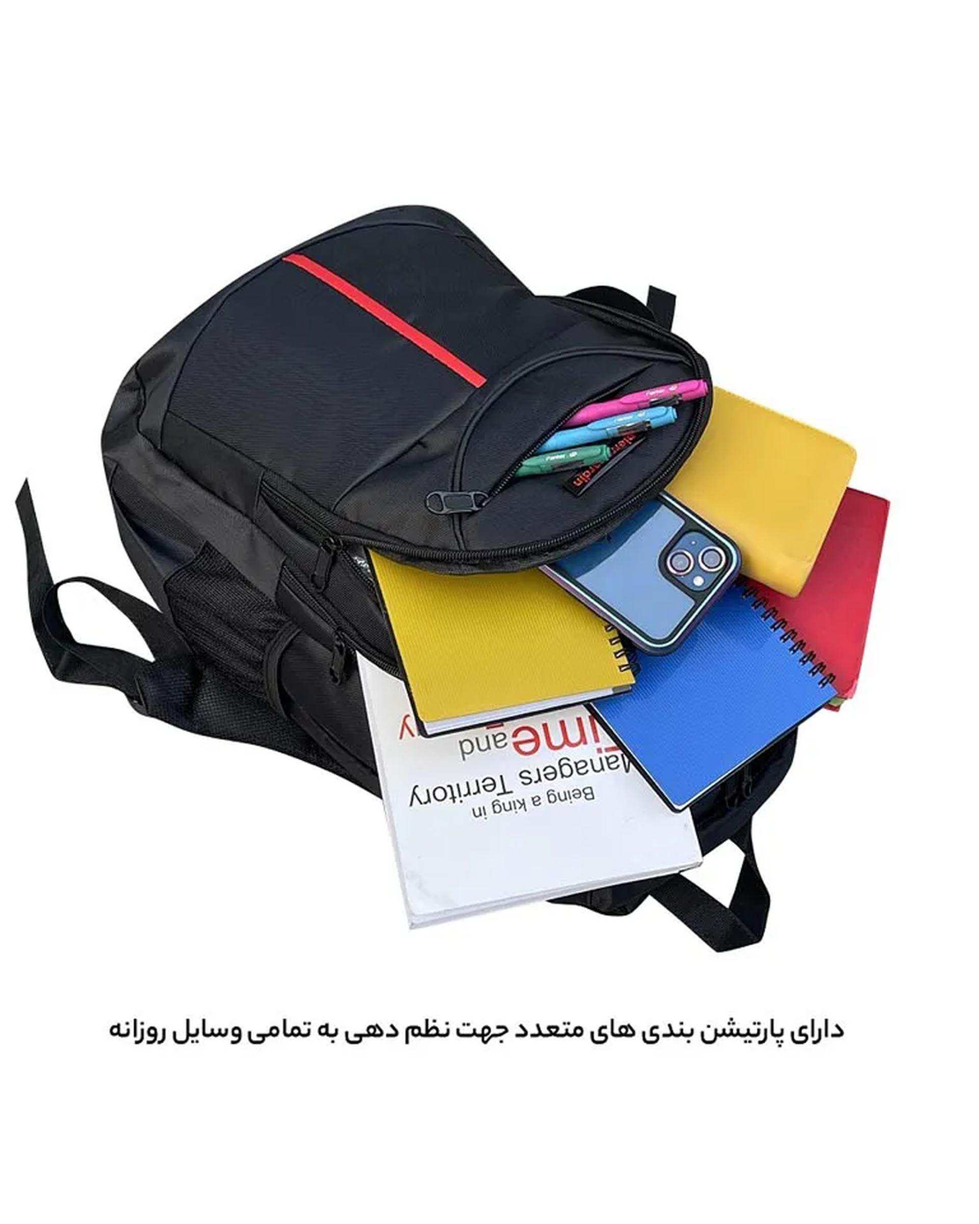 کوله پشتی لپ تاپ مشکی فوروارد Forward طرح پیر کاردین مدل PIERE CARDIN PC1006