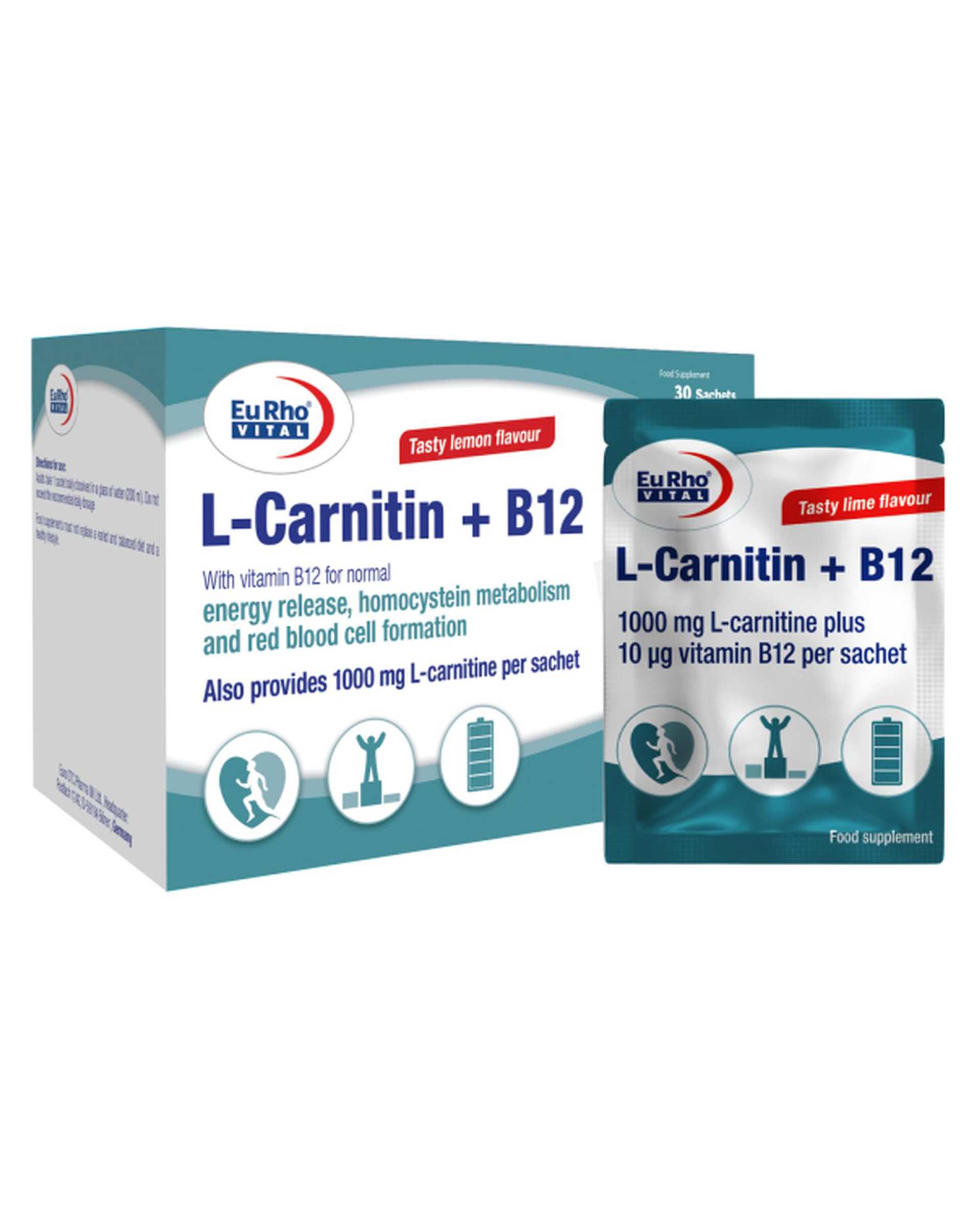 ساشه خوراکی ال کارنیتین پلاس ب 12 یوروویتال بسته 14 عددی