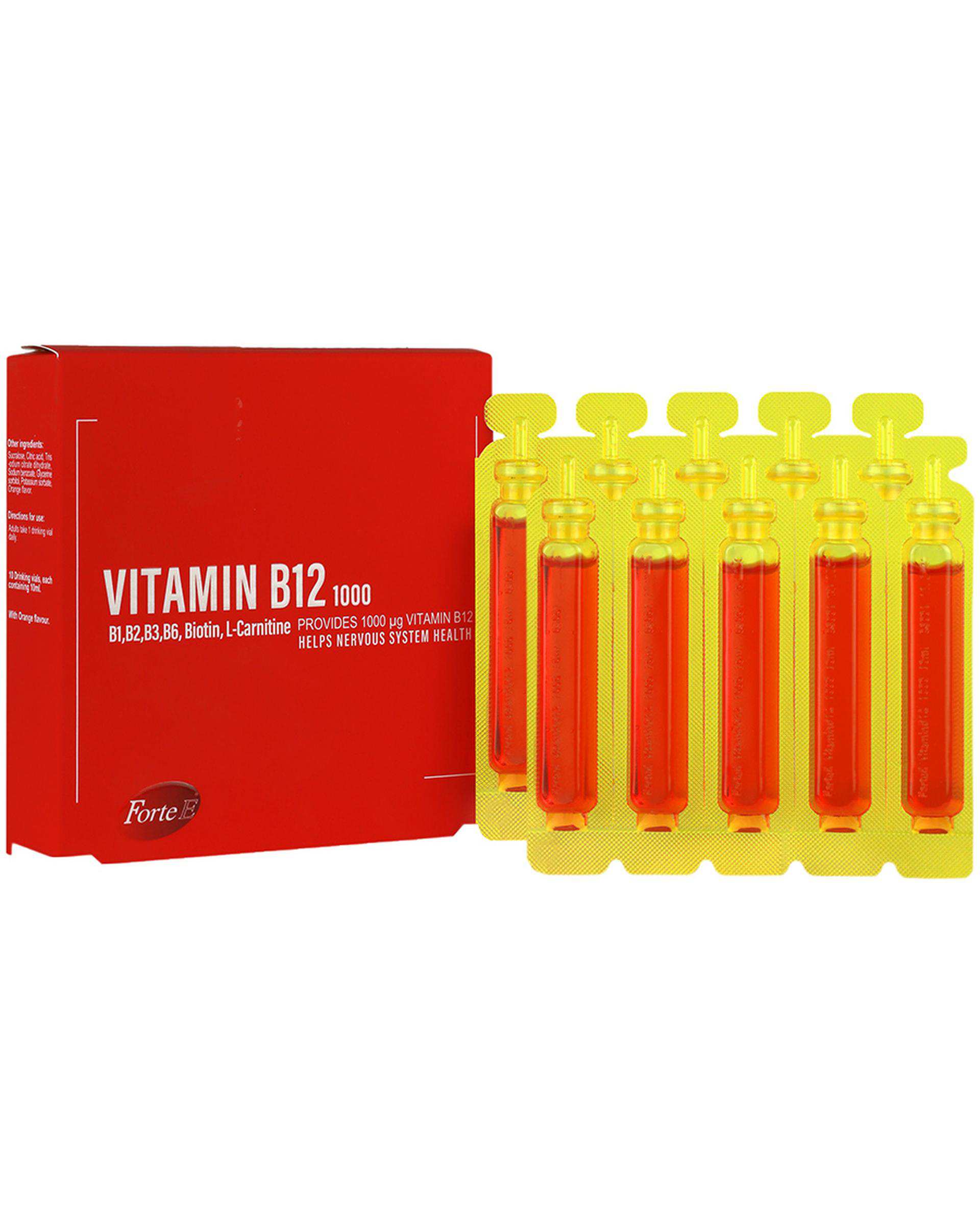 ویال خوراکی ویتامین ب12 فورت ای 1000 بسته 10 عددی