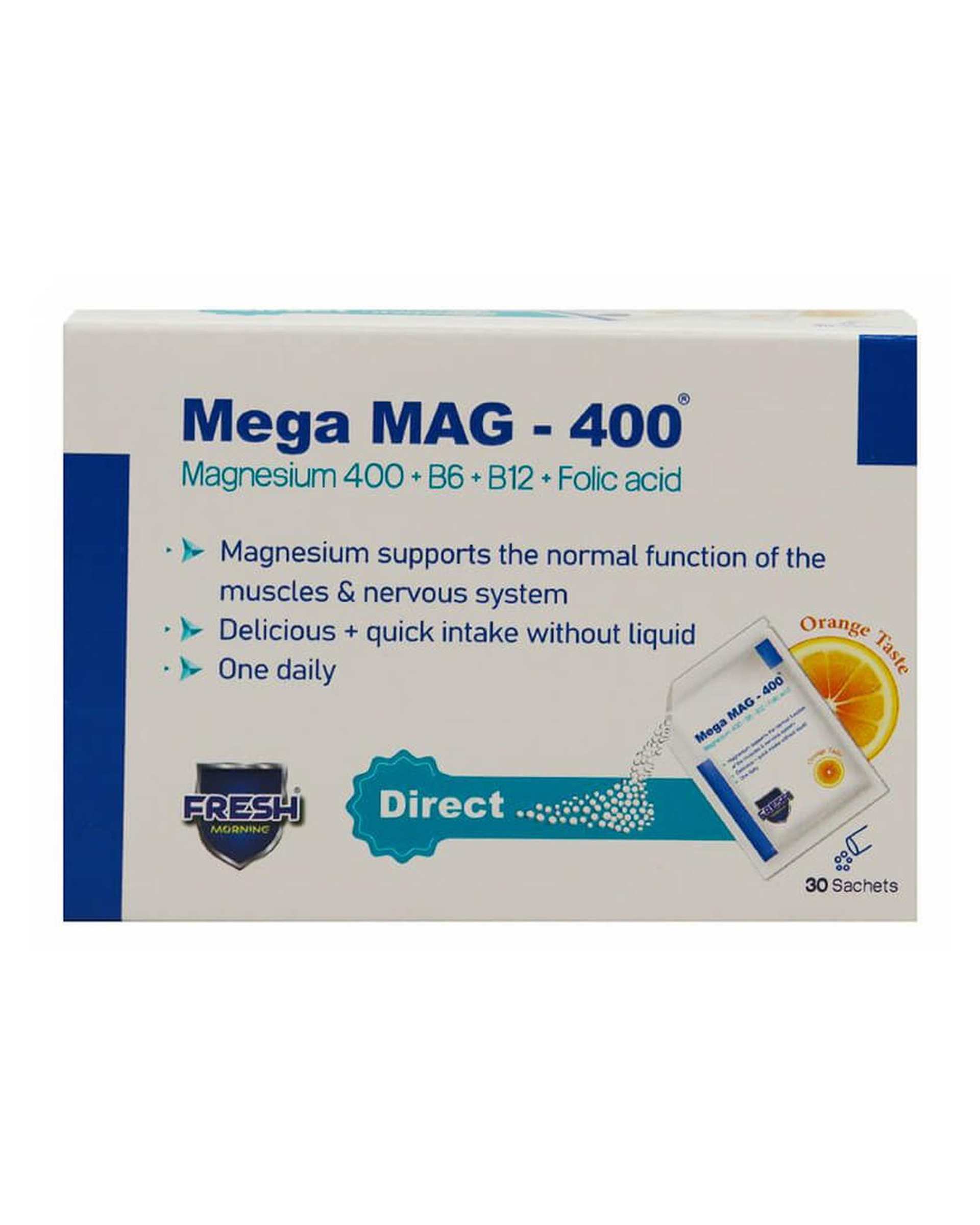ساشه منیزیم مگا مگ 400 فرش مورنینگ بسته 30 عددی