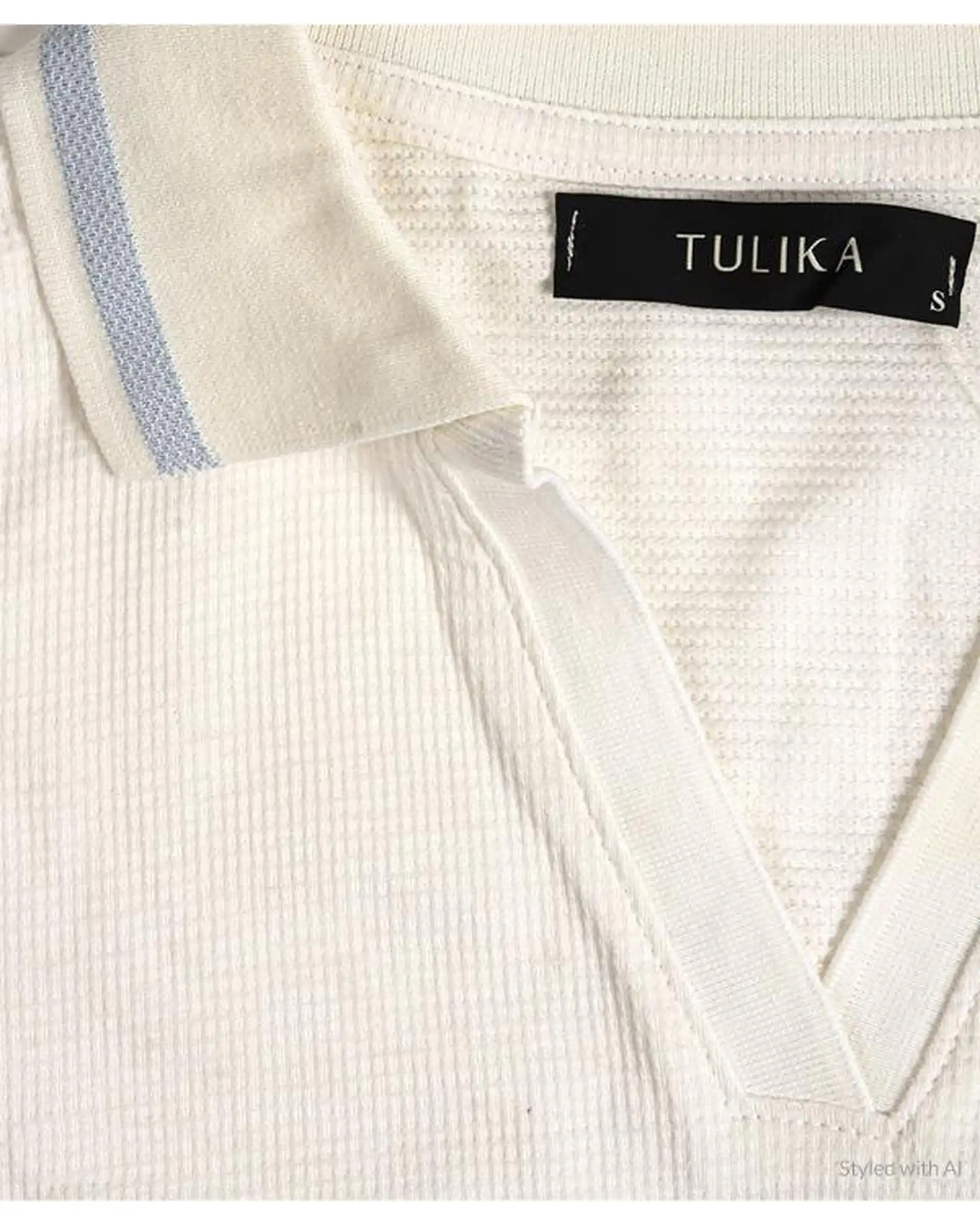 پولوشرت زنانه بیسکویتی سفید تولیکا Tulika کد 81120