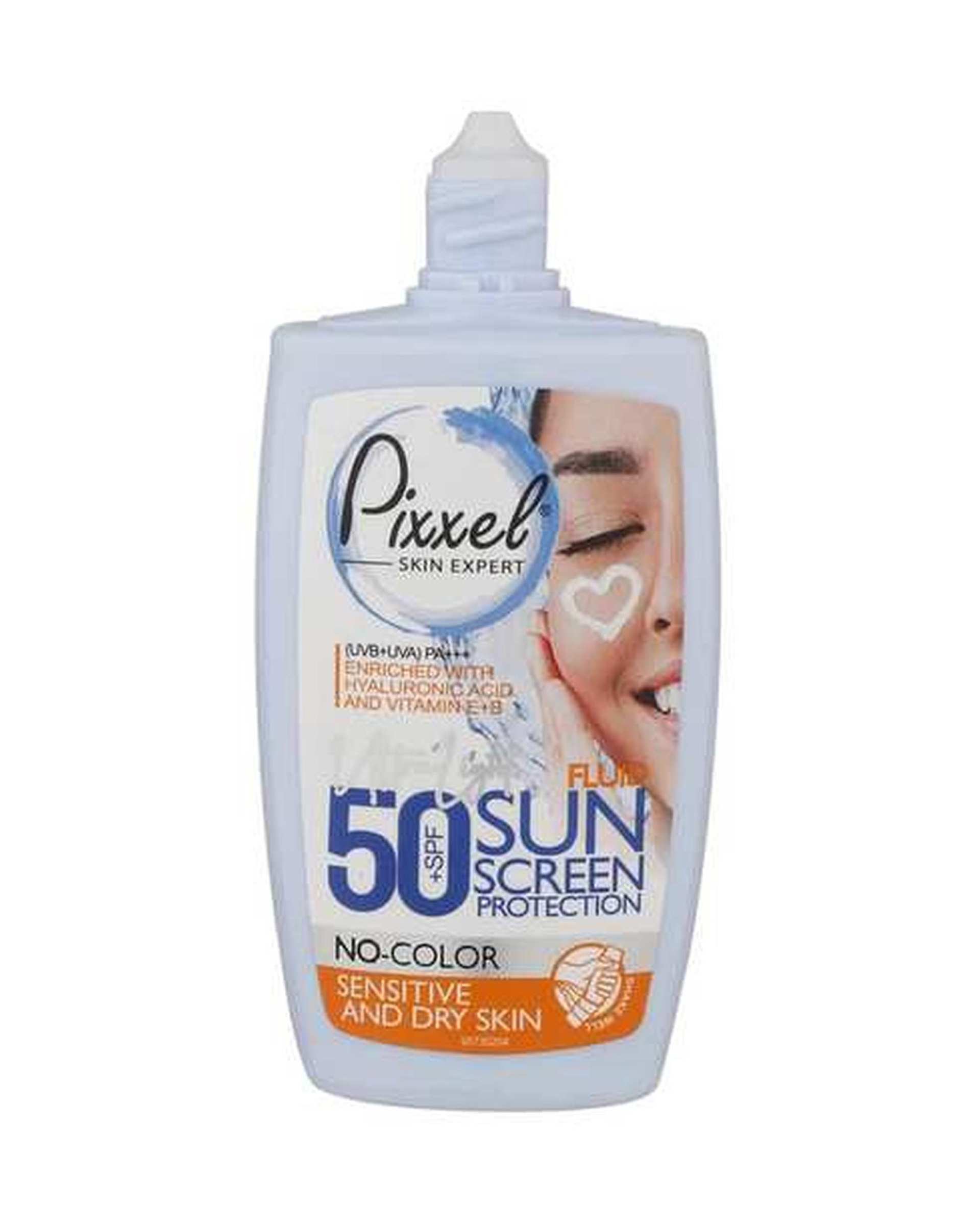 کرم ضد آفتاب بی رنگ SPF50 پیکسل Pixxle مناسب پوست خشک و معمولی