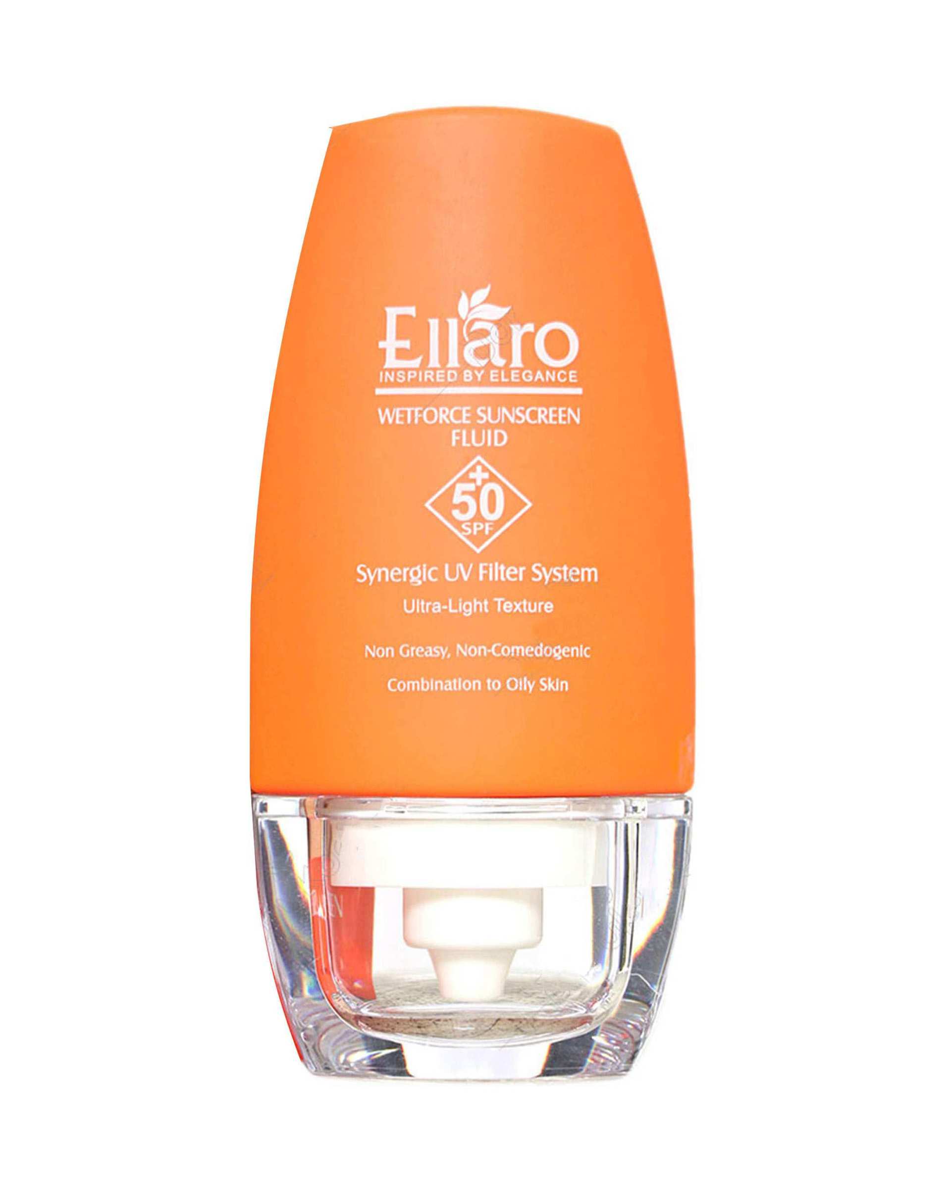 ‫فلوئید ضد آفتاب SPF50 وت فورس الارو Ellaro حجم 50ml