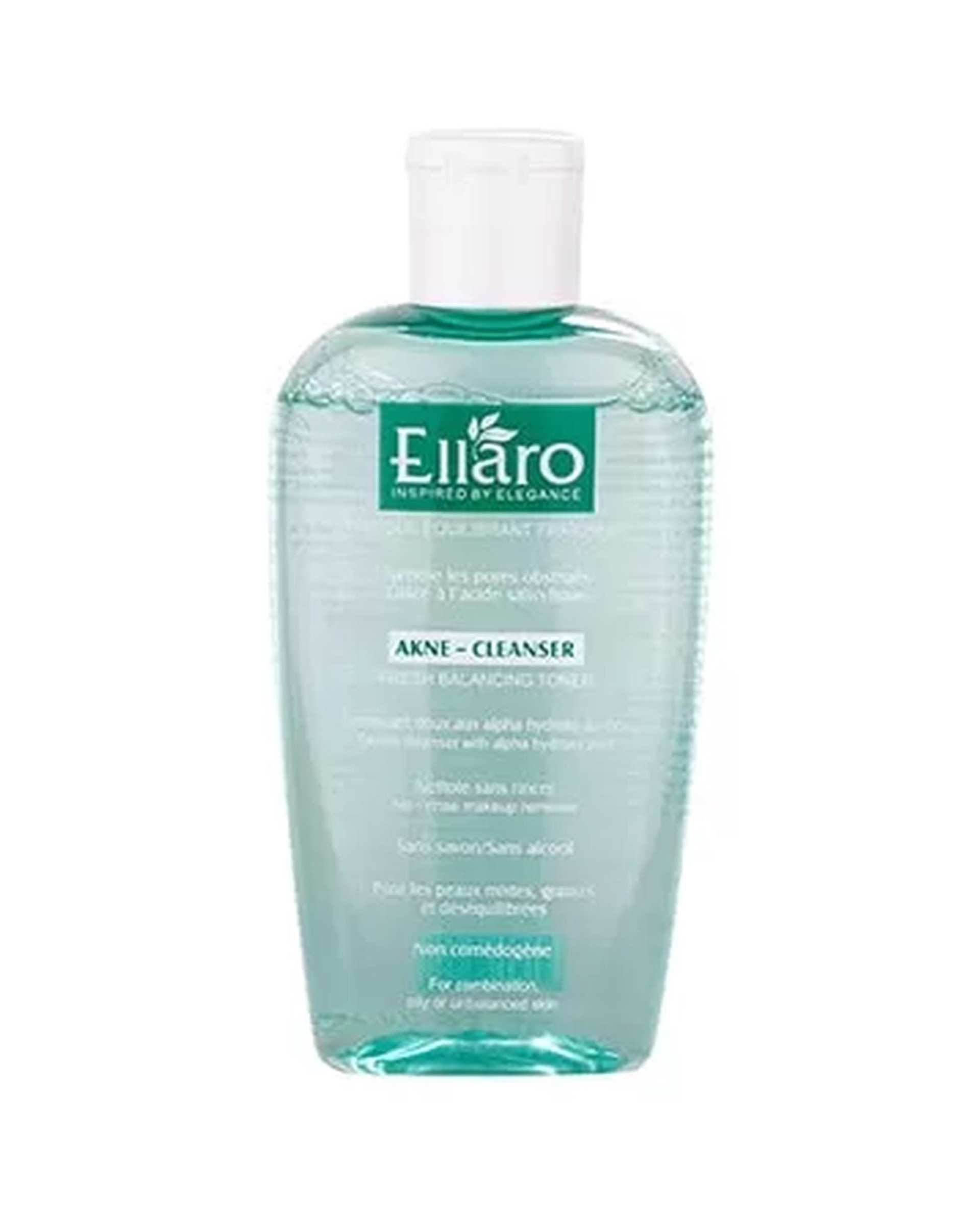 تونر پاک کننده آرایش و صورت الارو Ellaro مدل Fresh balancing مناسب پوست چرب 200ml