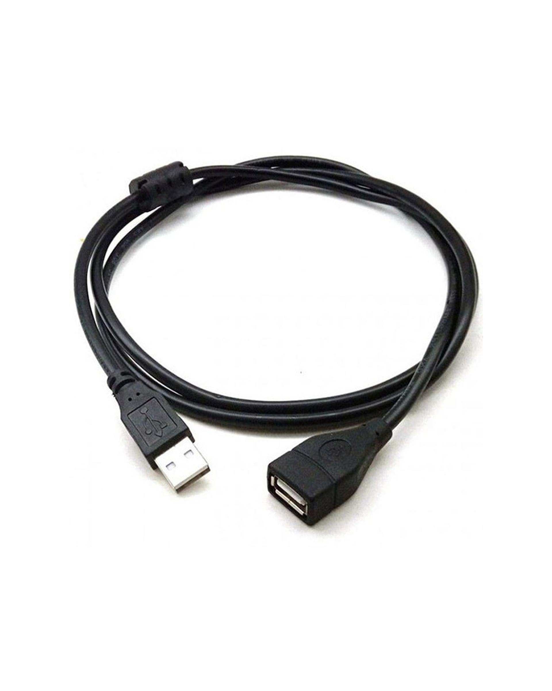 کابل USB افزایش طول مشکی دارای نویزگیر ET-LINK طول 1.5 متری