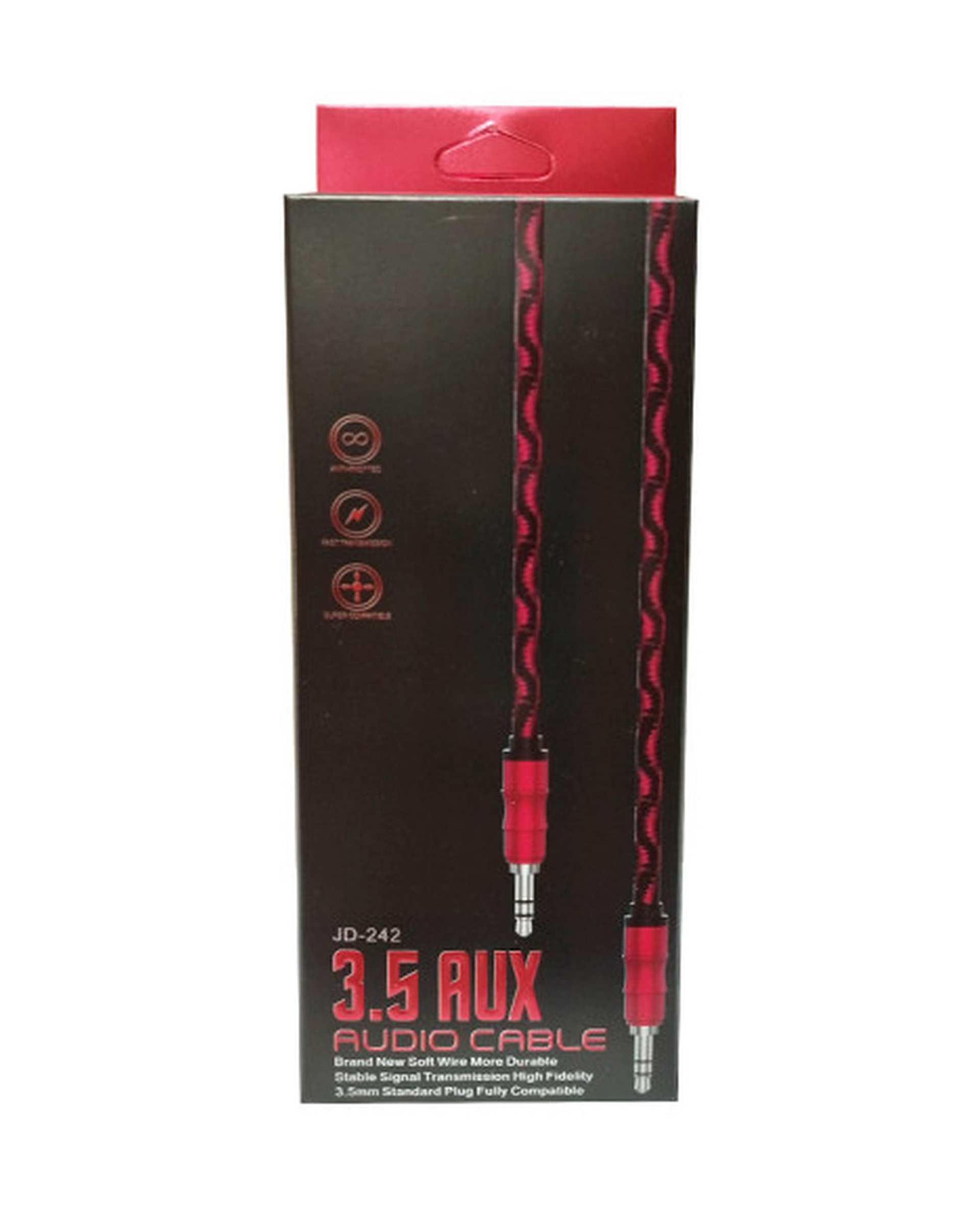 کابل aux مدل JD-242 طول 1.5 متر-رنگ مشکی