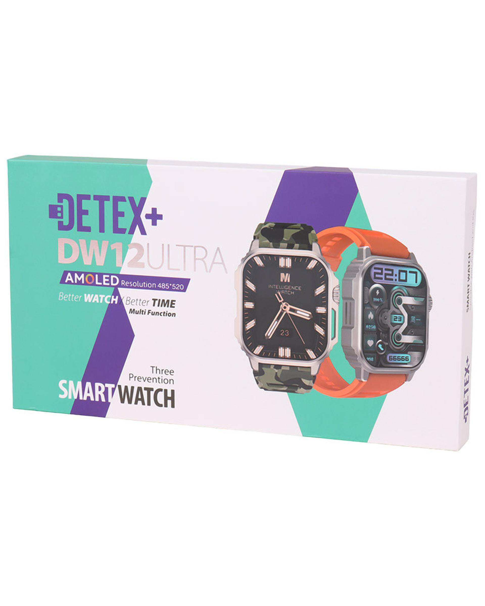 ساعت هوشمند نقره ای دتکس پلاس Detex Plus مدل DW12 Ultra