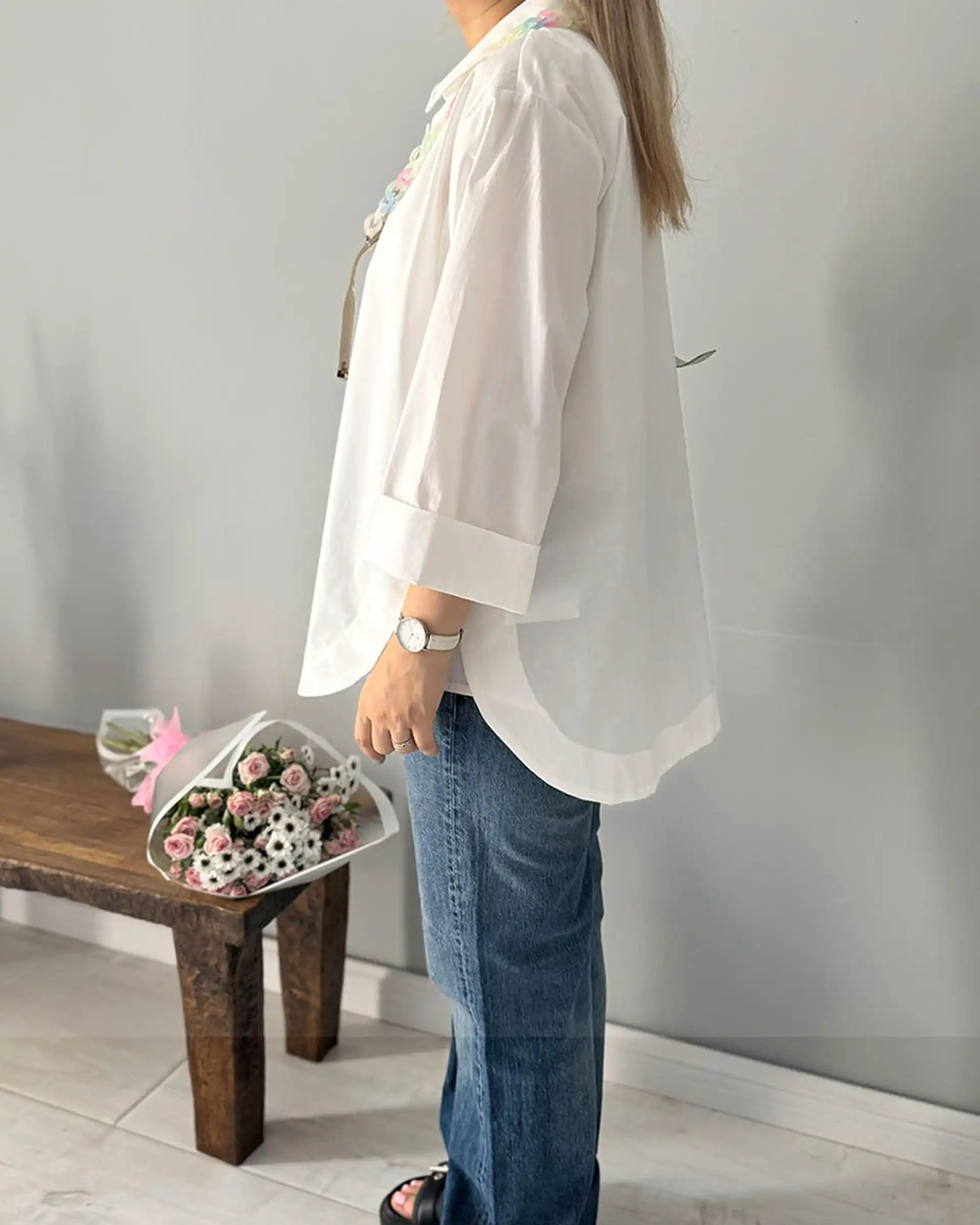 شومیز زنانه سفید نگار ندایی Negar Nedaei مدل Niloo