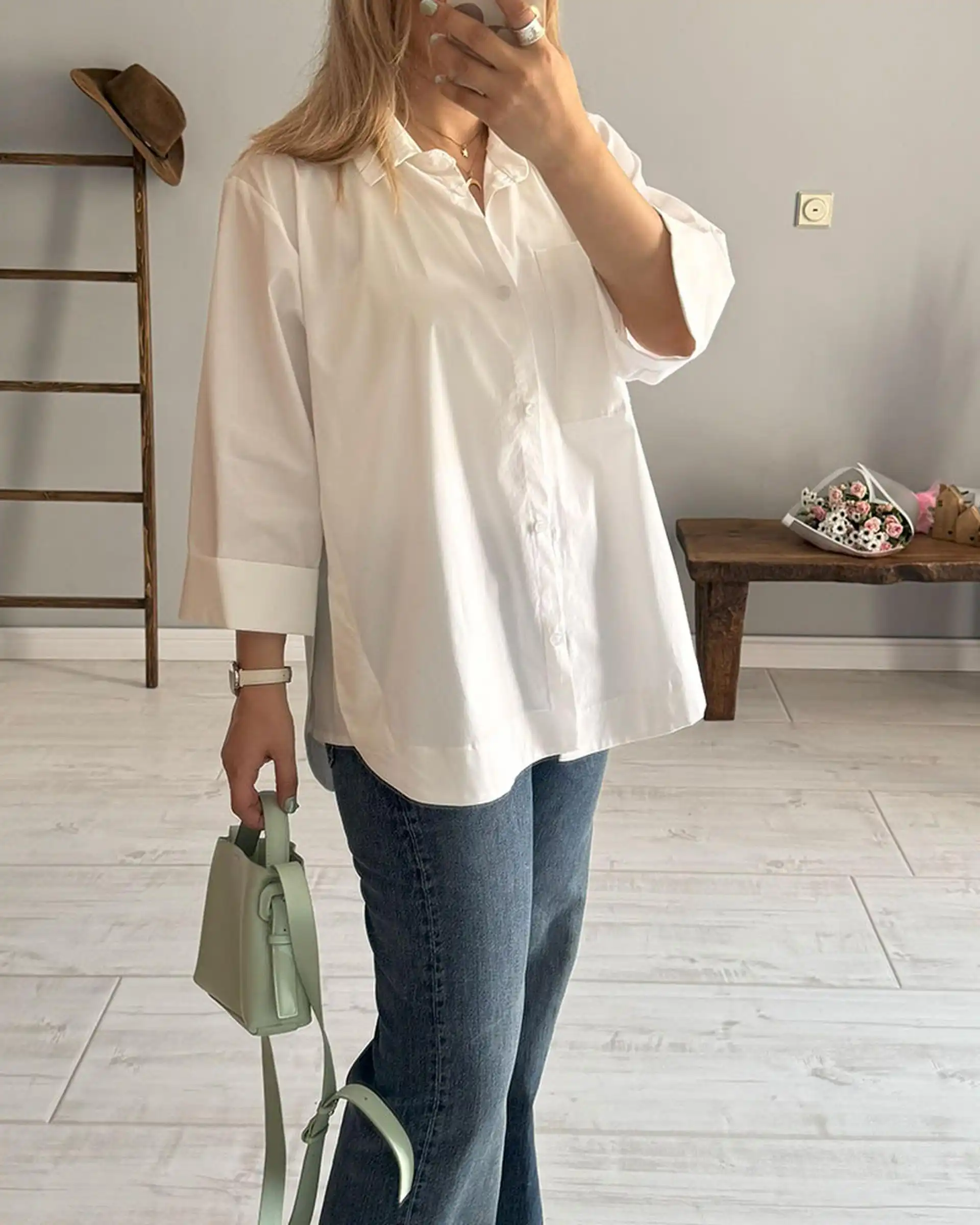 شومیز زنانه سفید نگار ندایی Negar Nedaei مدل Niloo