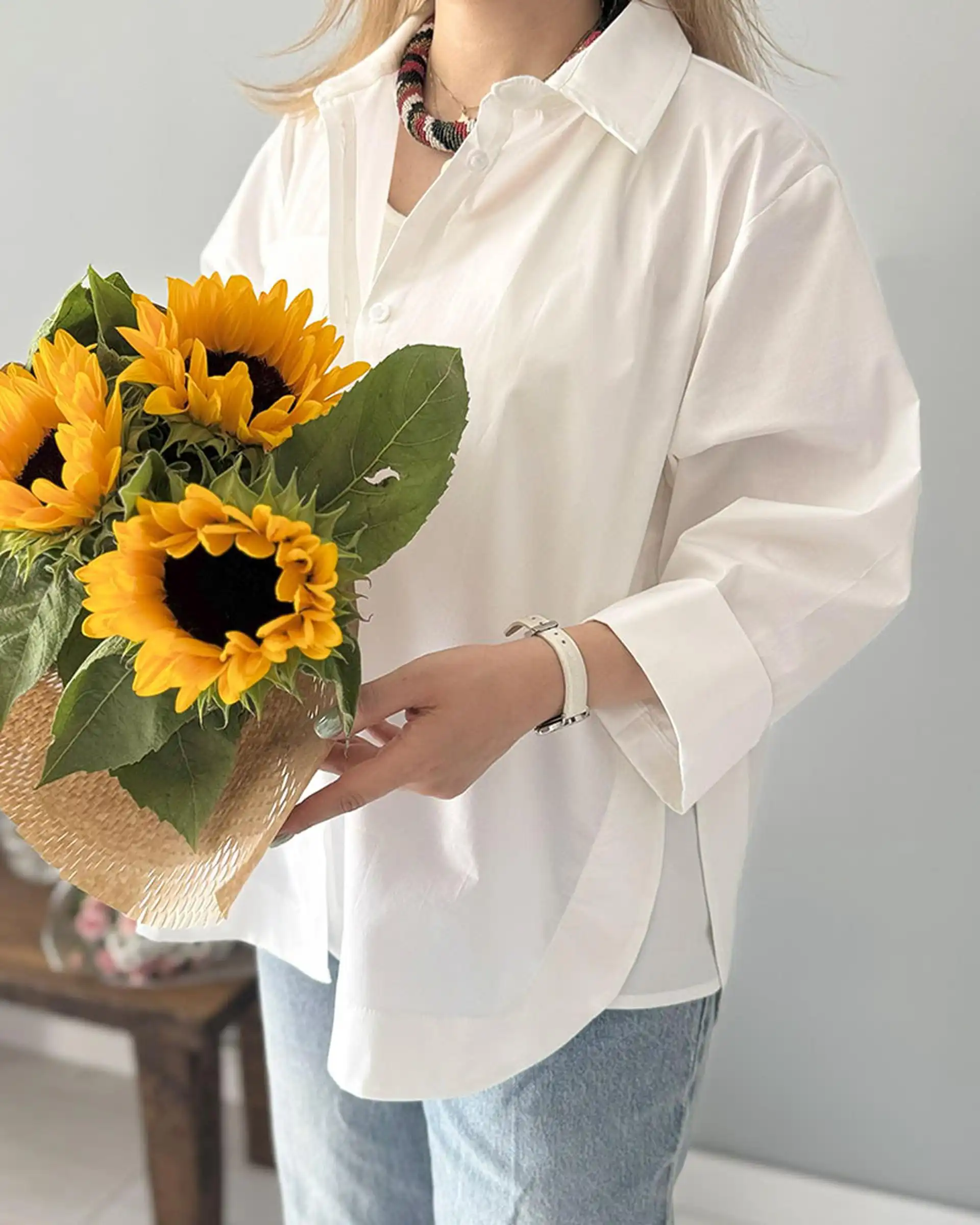 شومیز زنانه سفید نگار ندایی Negar Nedaei مدل Niloo