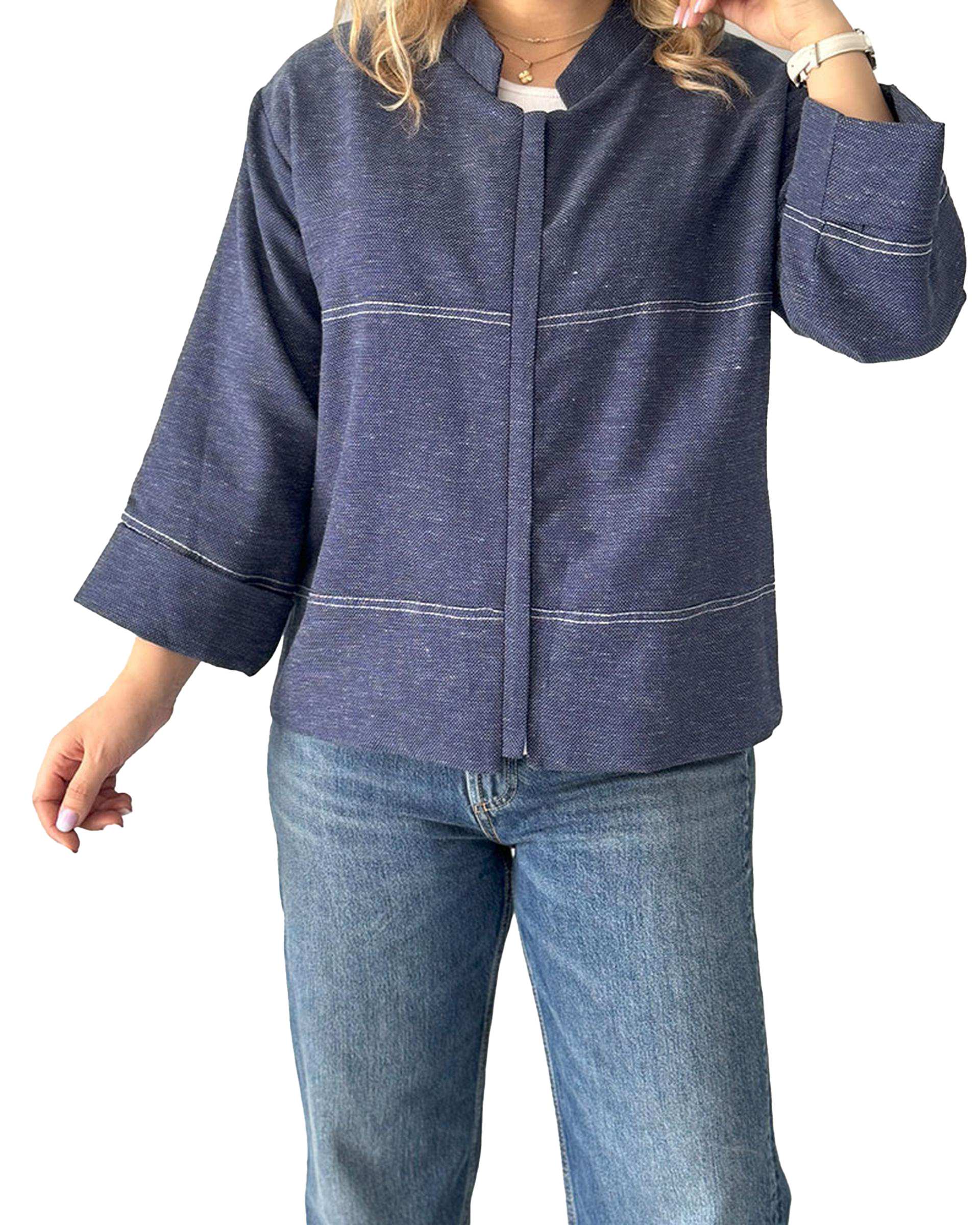 بلوز زنانه زیپ دار سرمه ای نگار ندایی Negar Nedaei مدل Nicki