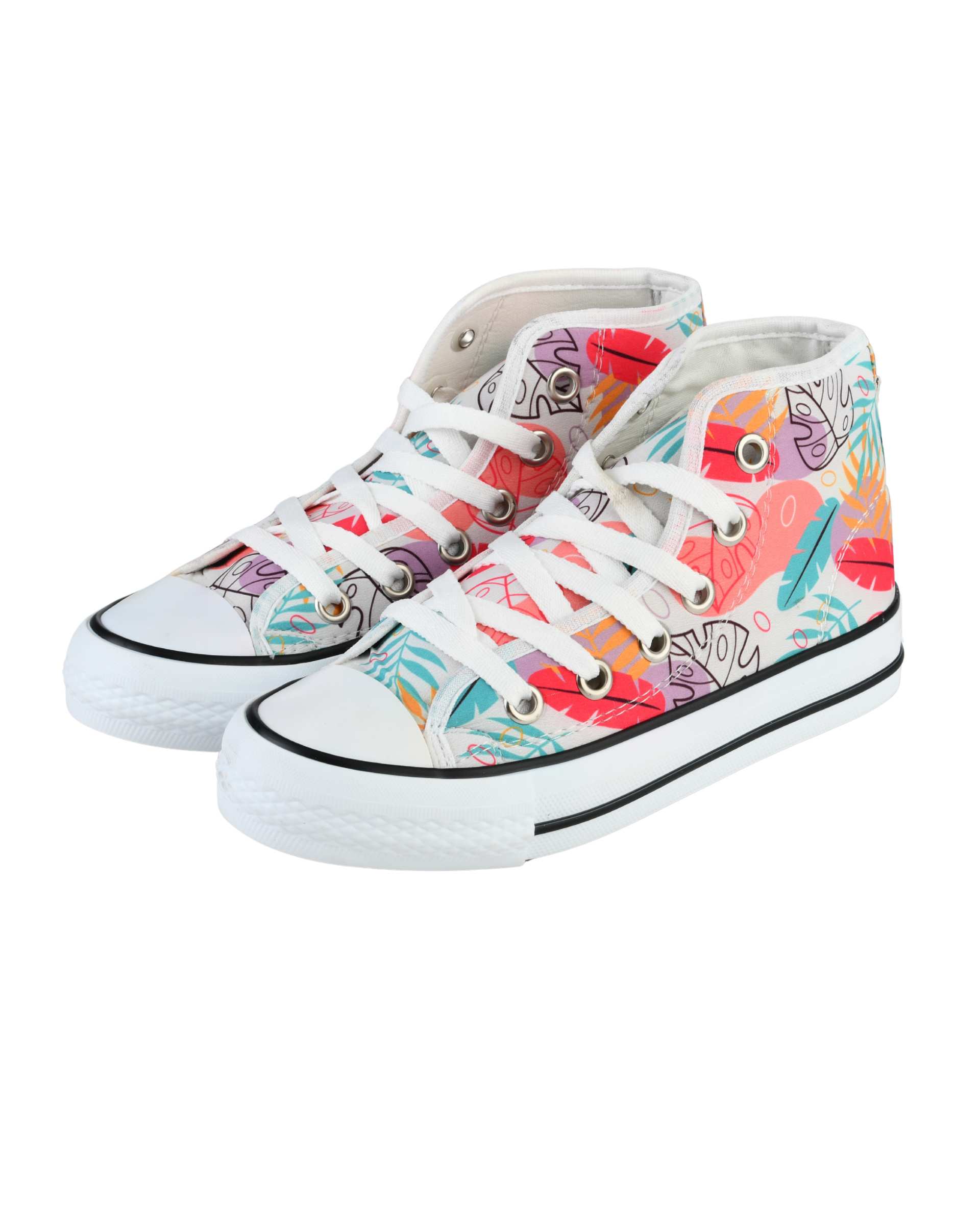 کفش ساق بلند طرح آل استار سفید تارتن Tartan مدل برگی درشت کد 12242763