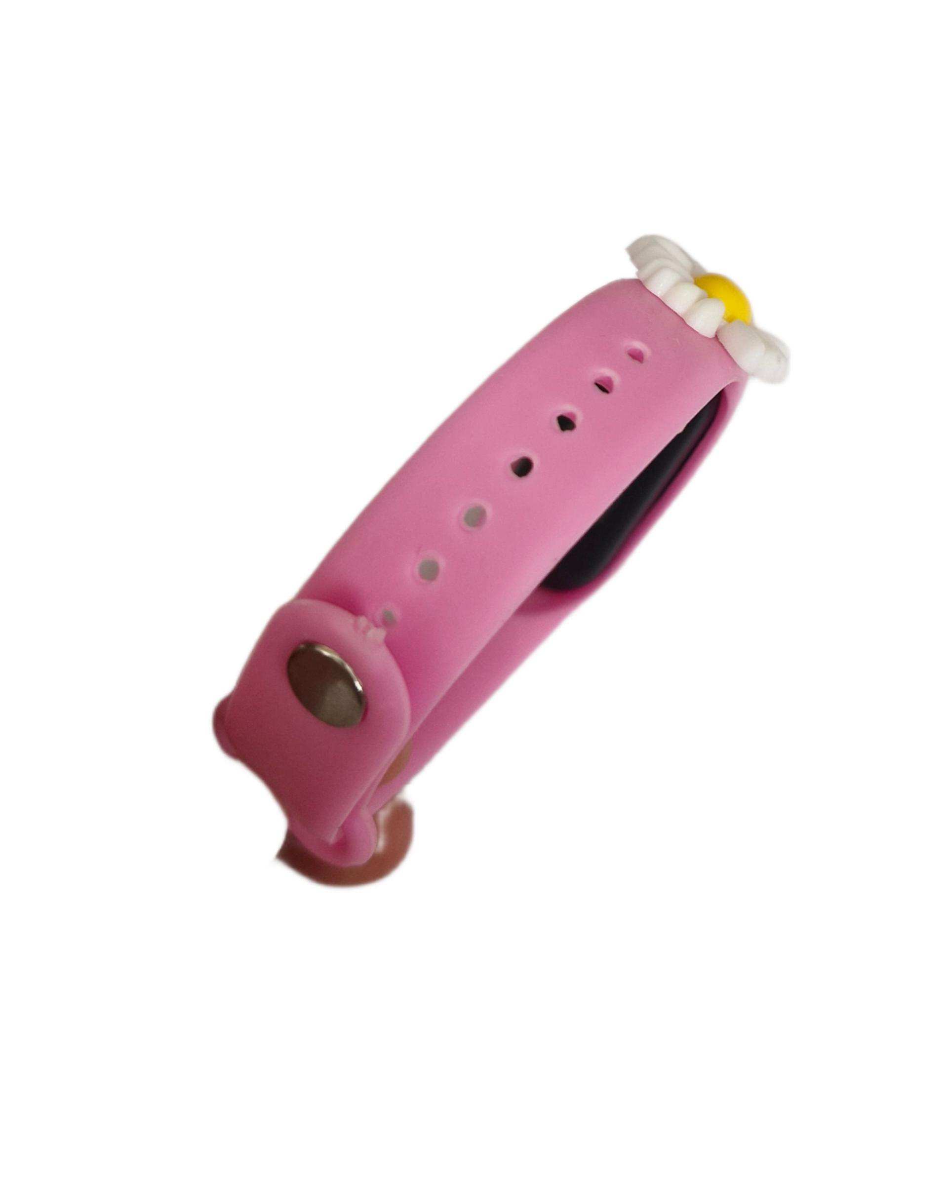 ساعت مچی دیجیتال بچگانه صورتی دلربا Delroba طرح گل کد BZM97