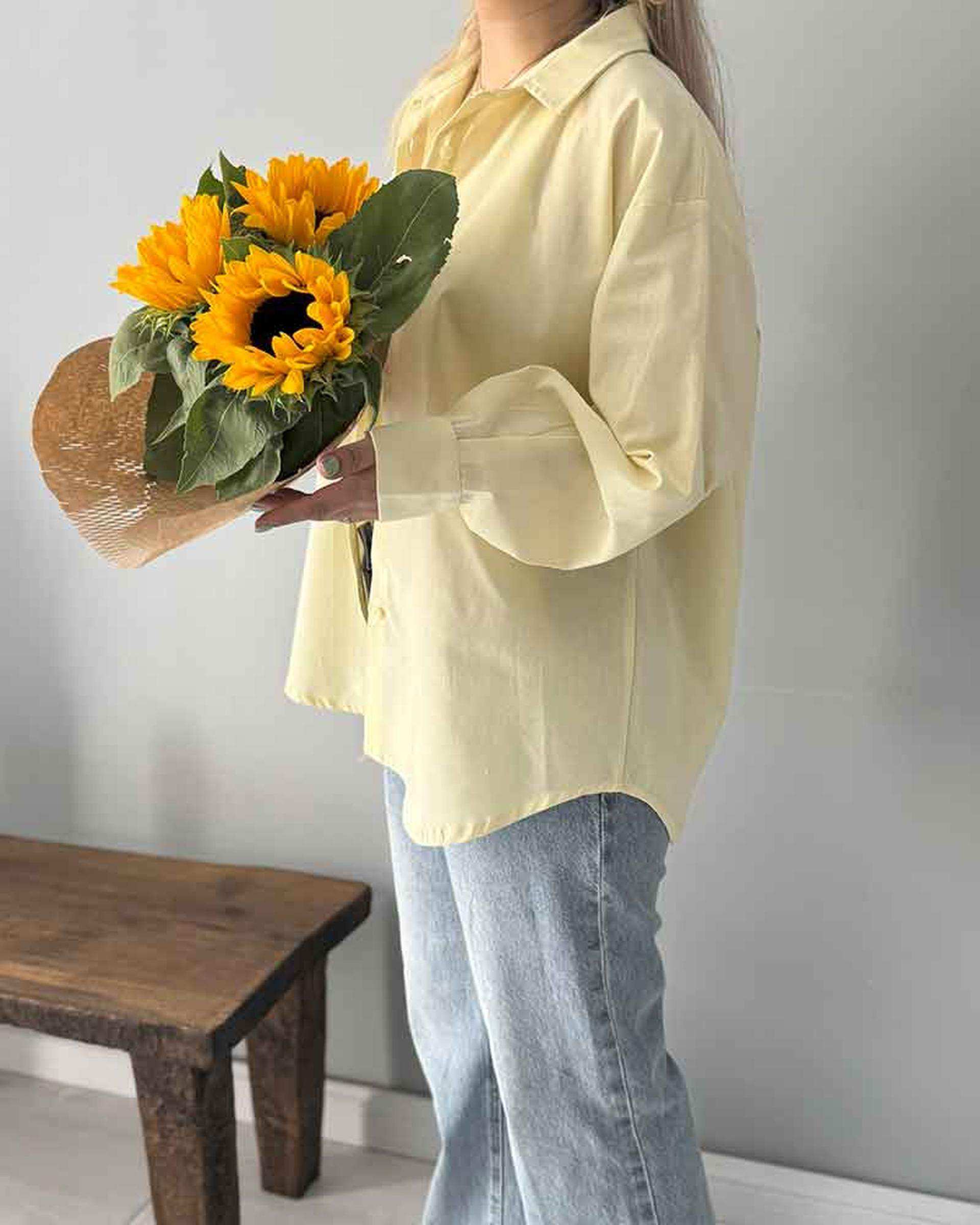 شومیز زنانه زرد کره ای نگار ندایی Negar Nedaei مدل Milano