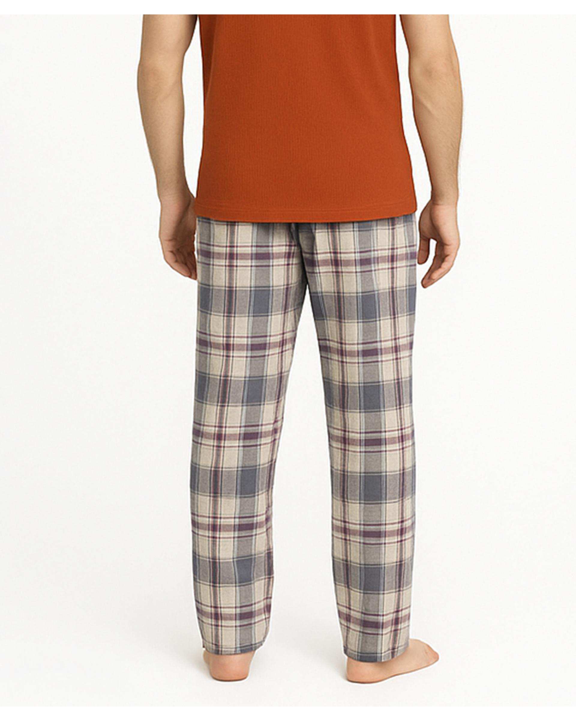 شلوار راحتی مردانه کرم چهارخانه پاتر Potter کد 100