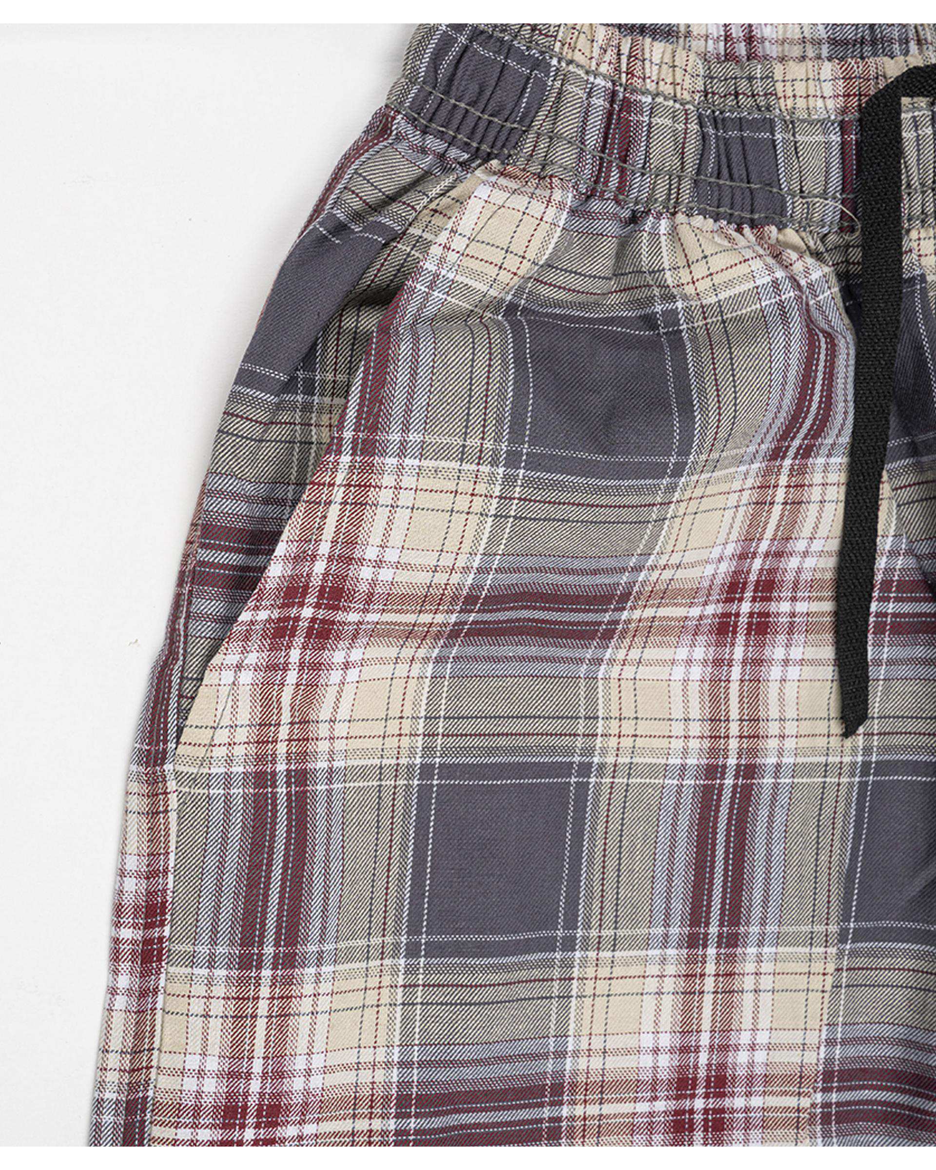 شلوار راحتی مردانه کرم چهارخانه پاتر Potter کد 100