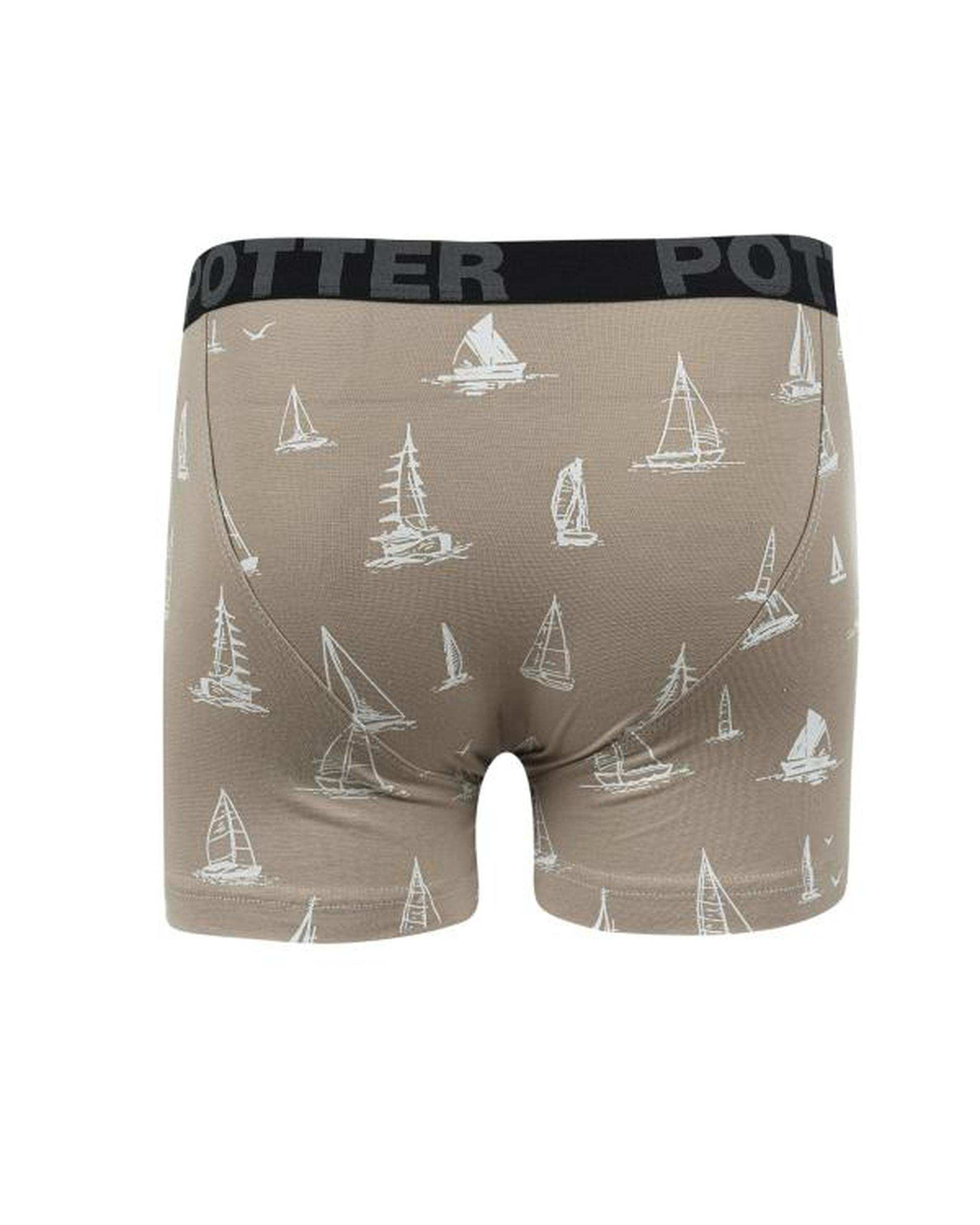 شورت پادار مردانه کش پهن کرم پاتر Potter طرح قایق کد 107