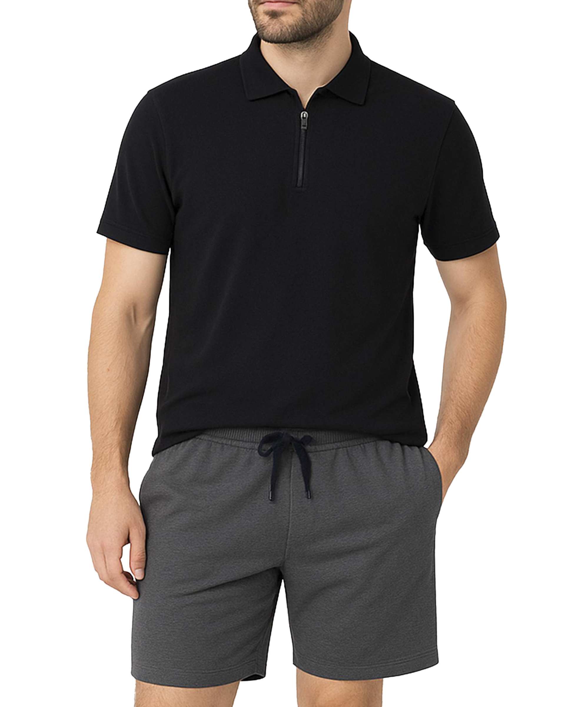 پولوشرت مردانه زیپ دار مشکی پاتر Potter کد 145